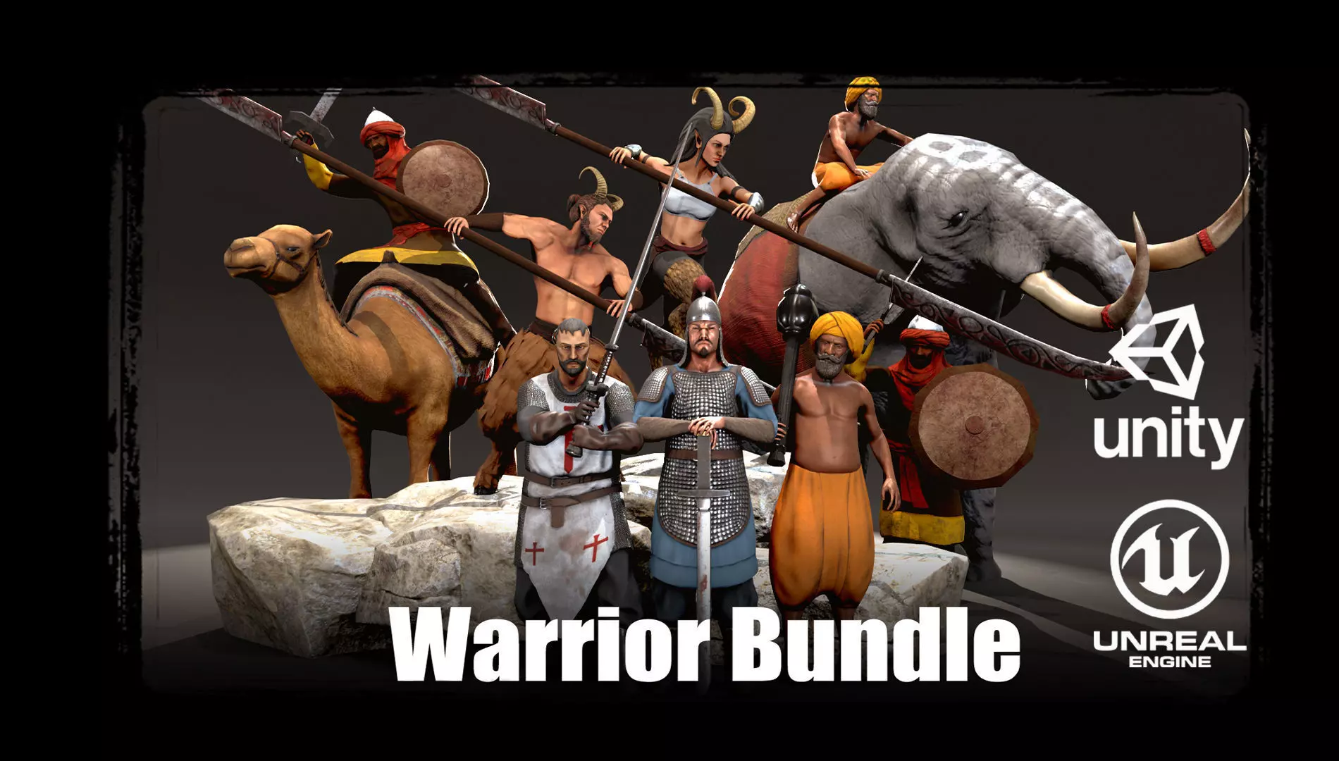 Warrior Bundle - RPG-RTS Low-poly 3D model