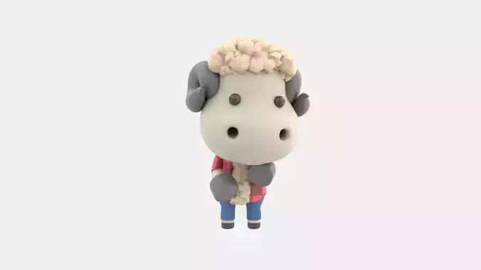 Cute Sheep 3D Illustration