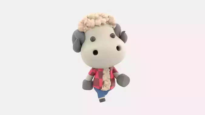 Cute Sheep 3D Illustration