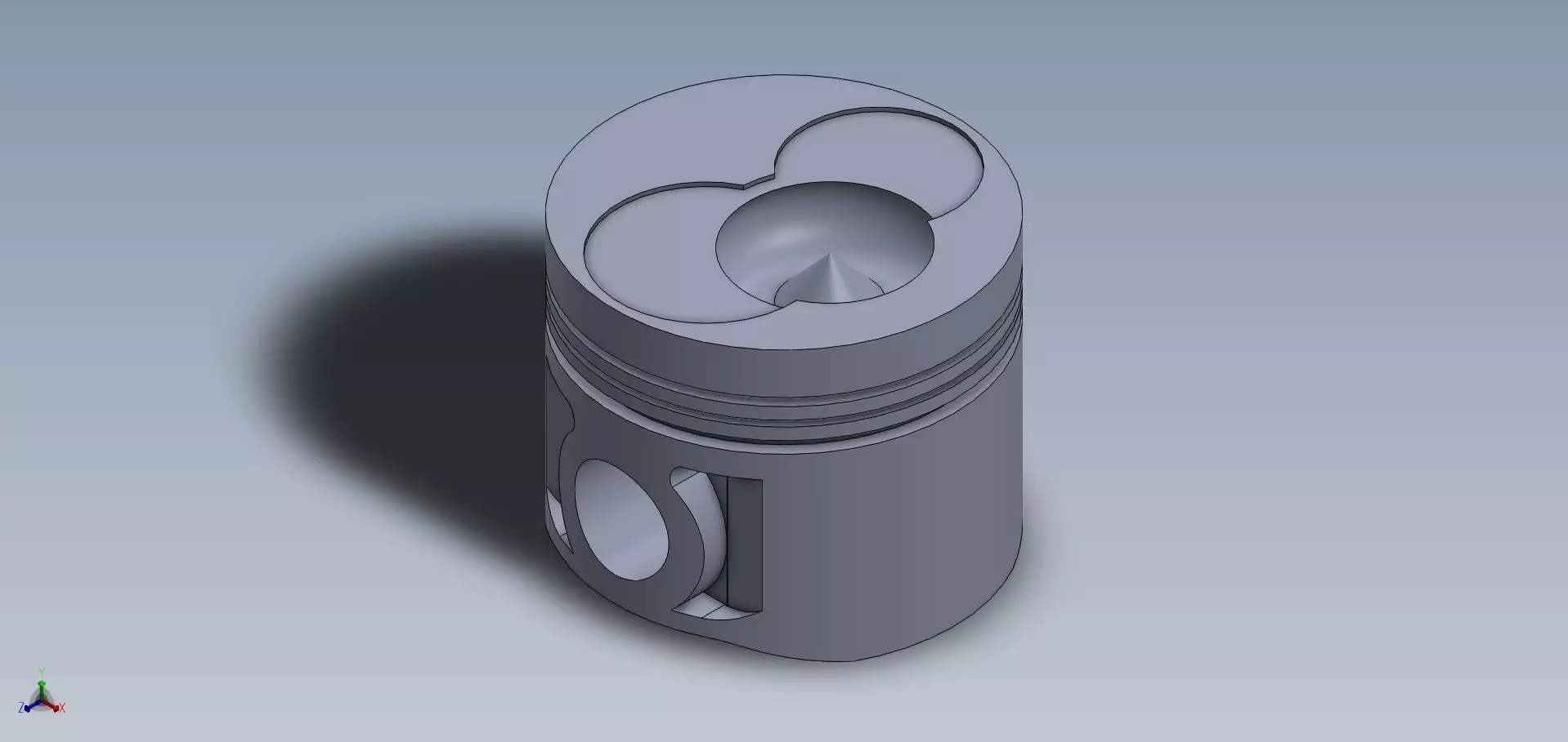 Diesel Piston 2 Valve 3D print model_0