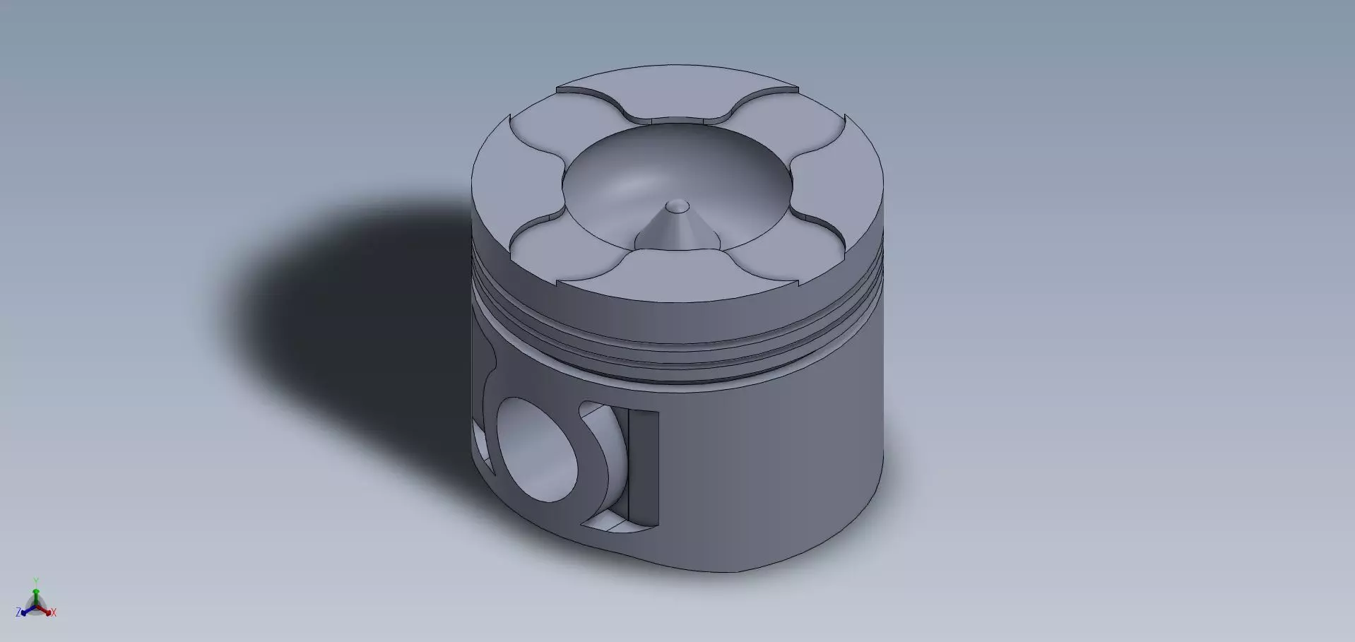 Diesel Piston 4 Valve 3D print model_0