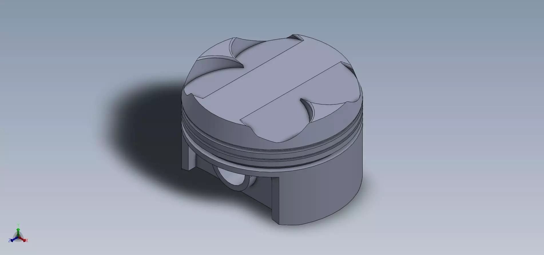 Gasoline Piston 4 Valves Domed 3D print model_0