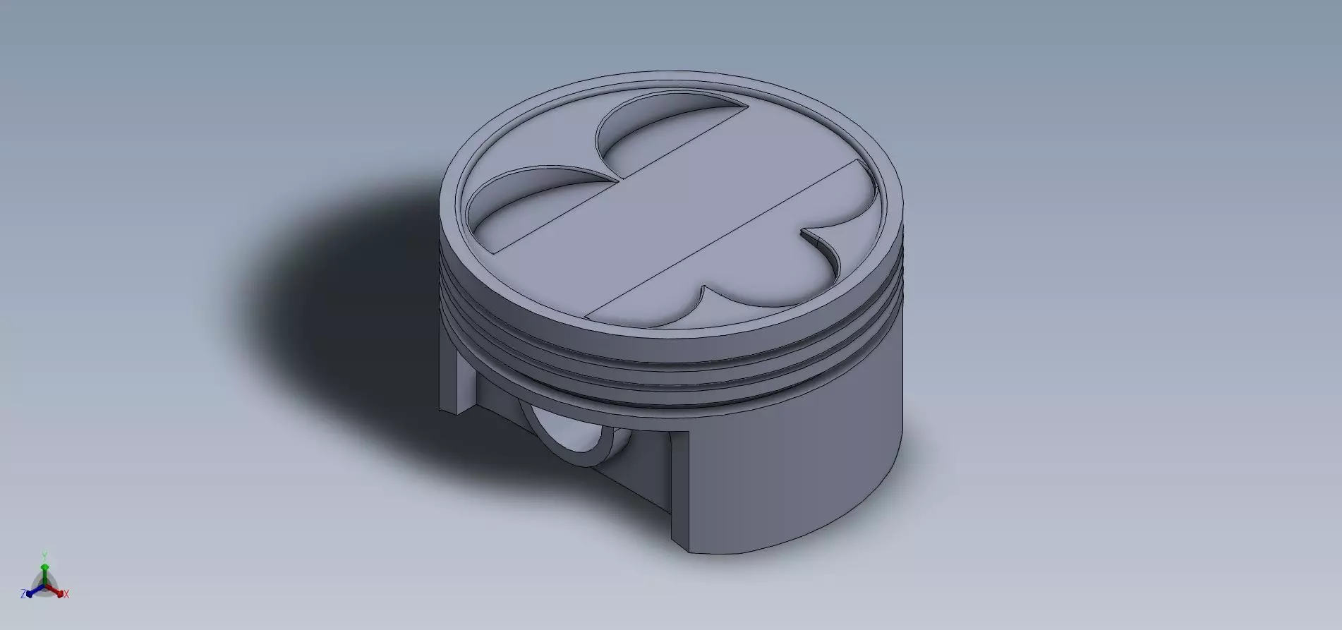 Gasoline Piston 5 Valves 3D print model_0