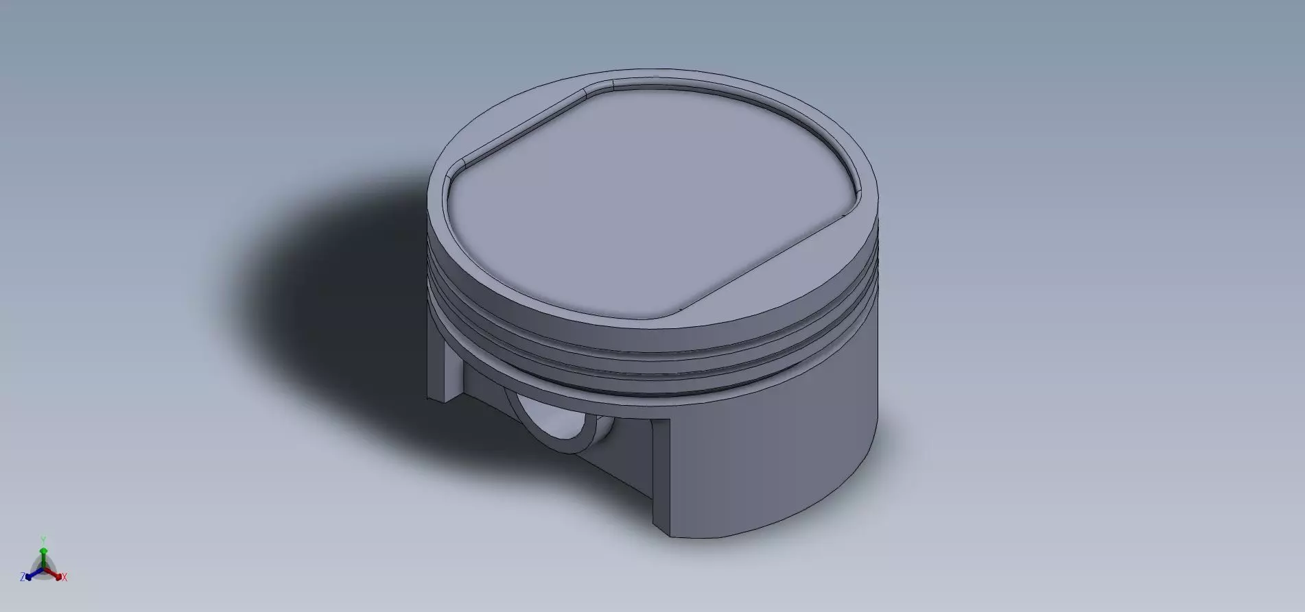 Gasoline Piston Dished 3D print model_0