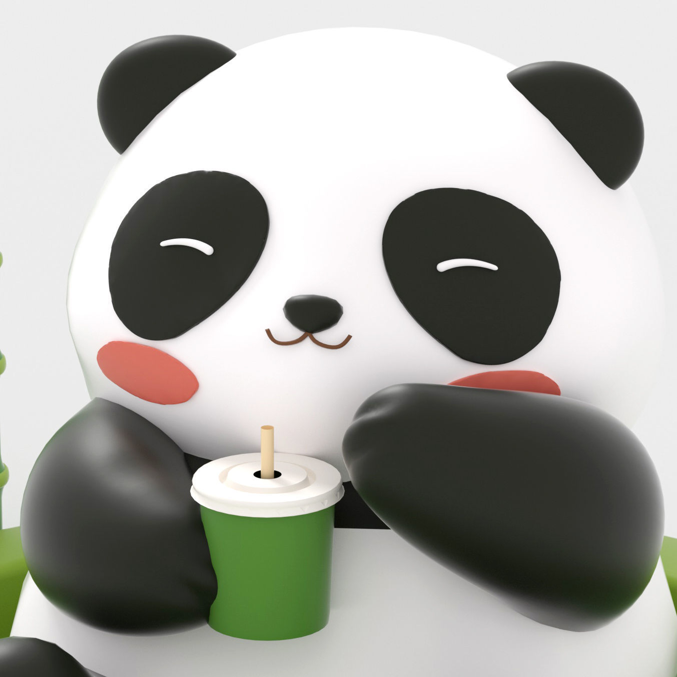 chinese panda huahua 3D model_2