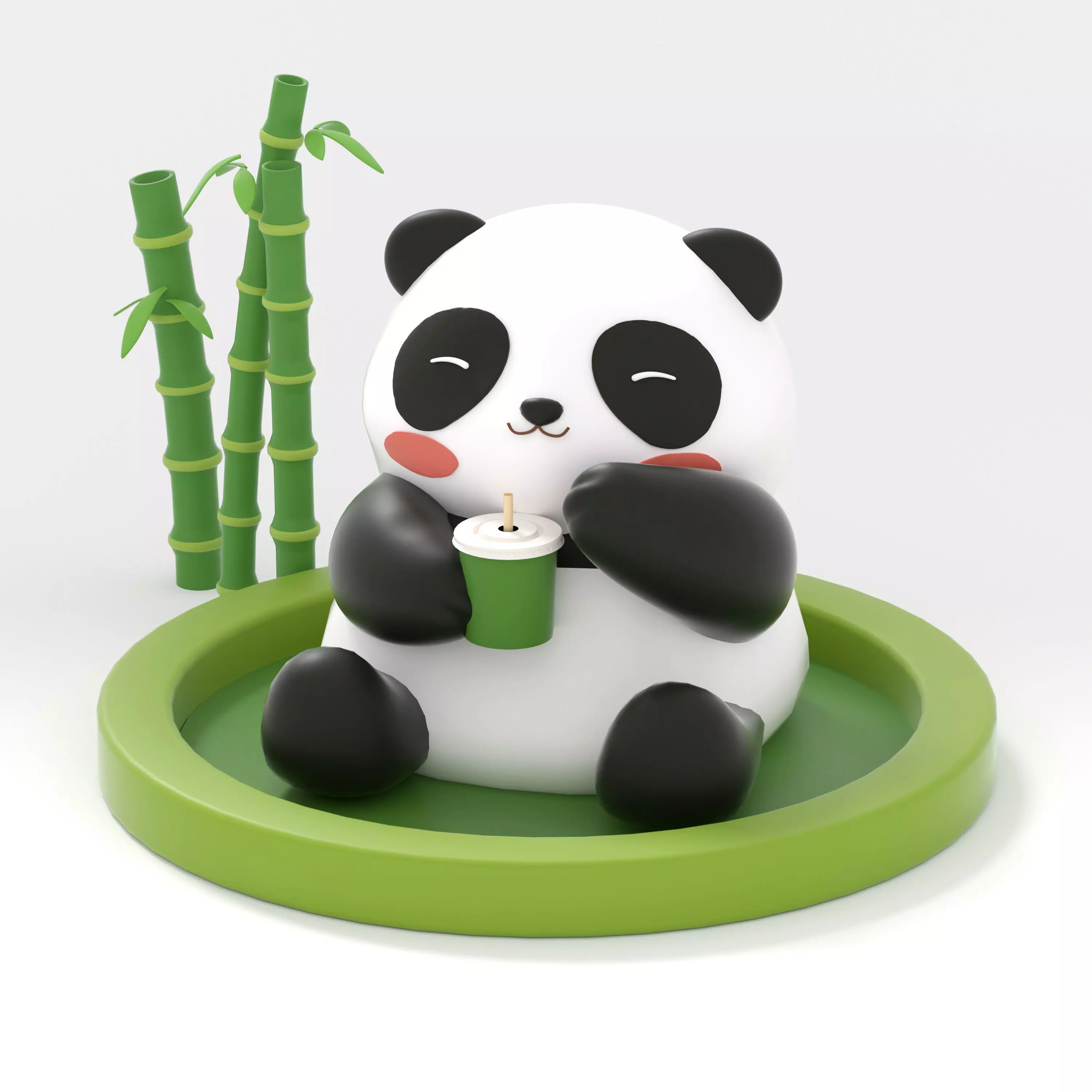 chinese panda huahua 3D model_0