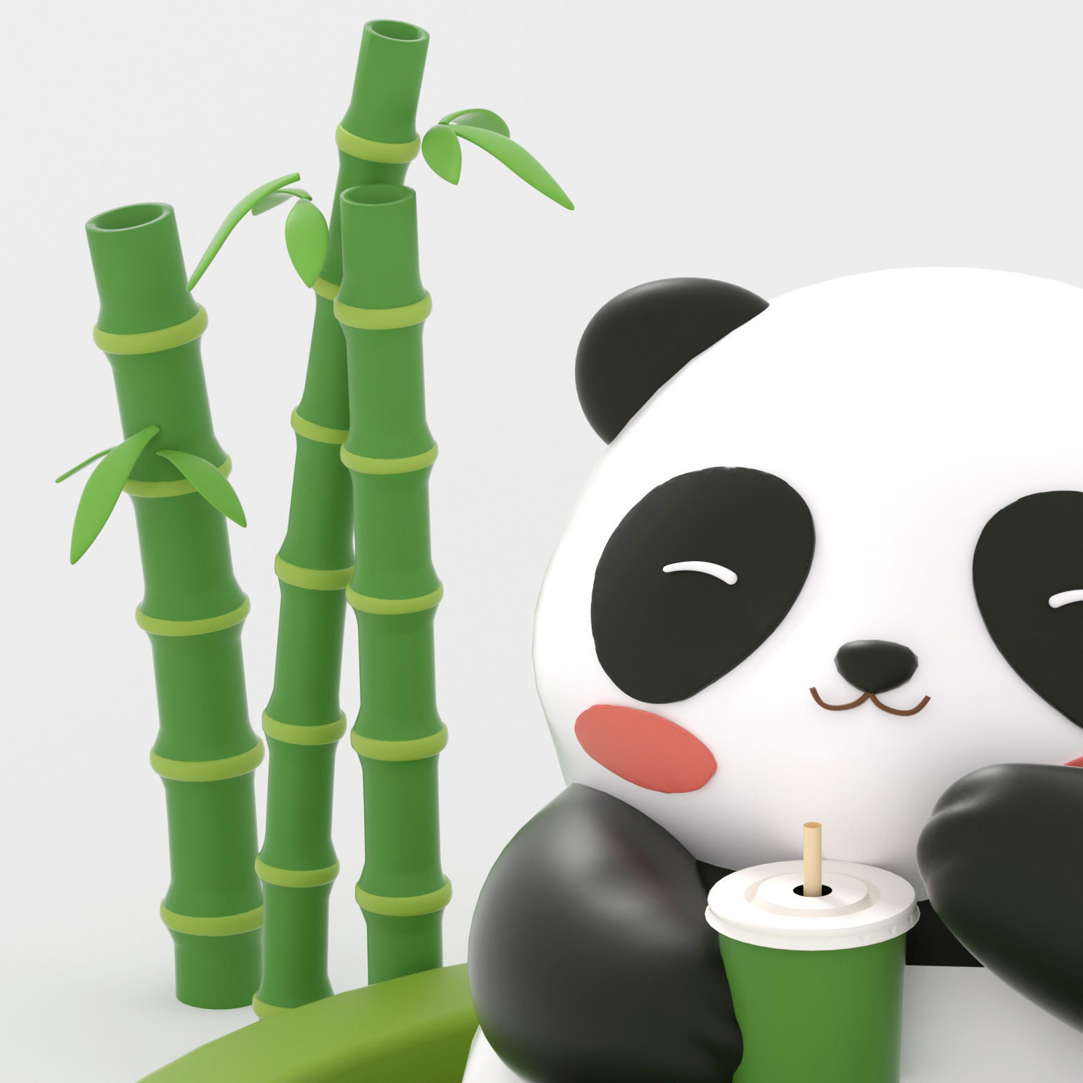 chinese panda huahua 3D model_1