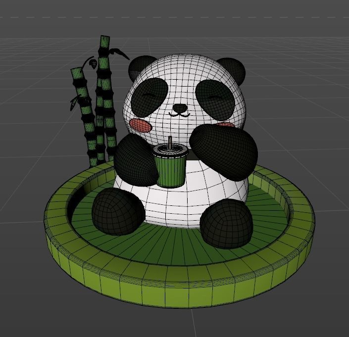 chinese panda huahua 3D model_4