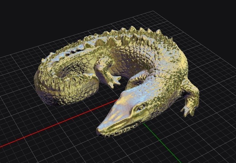 The crocodile  Free 3D print model_3