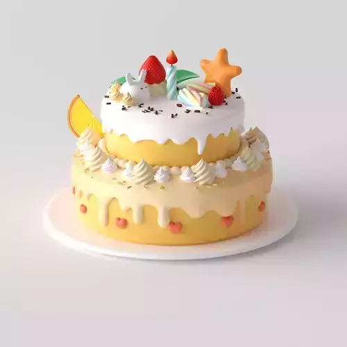 Strawberry and fruit cream birthday cake 