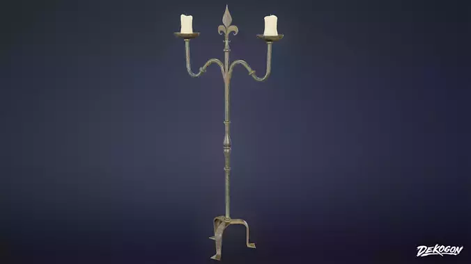 MEDIEVAL - Candle Stand 07 - LOW POLY