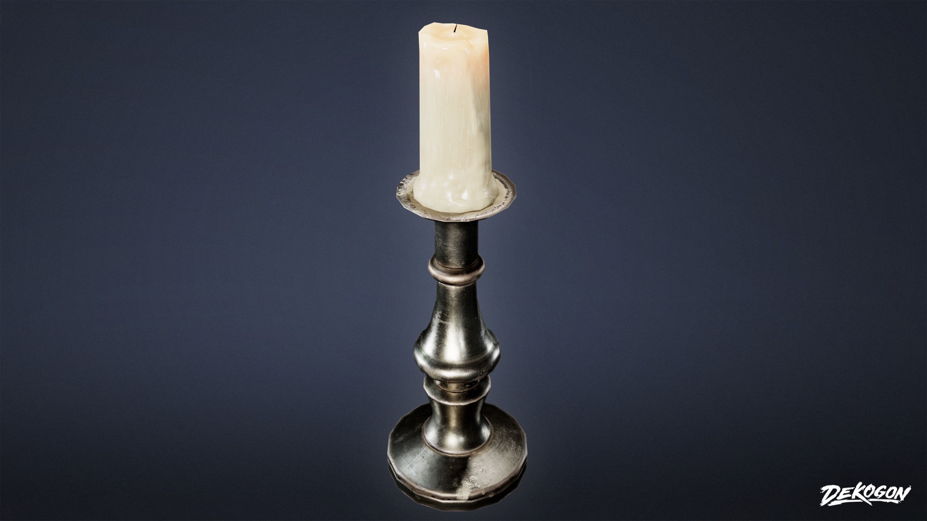 MEDIEVAL - Candle Stand Small 01 - LOW POLY Low-poly 3D model_5
