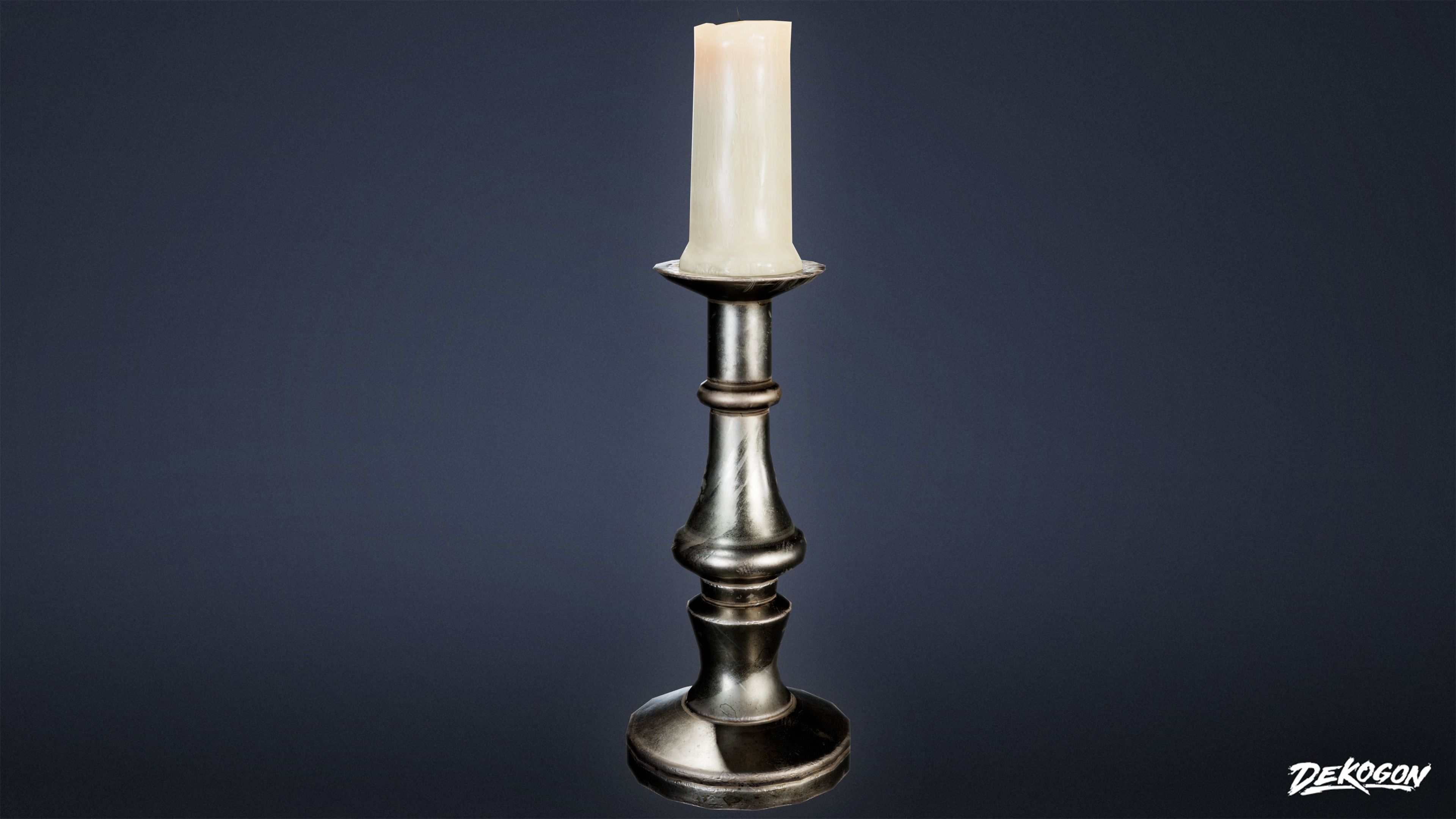 MEDIEVAL - Candle Stand Small 01 - LOW POLY Low-poly 3D model_1