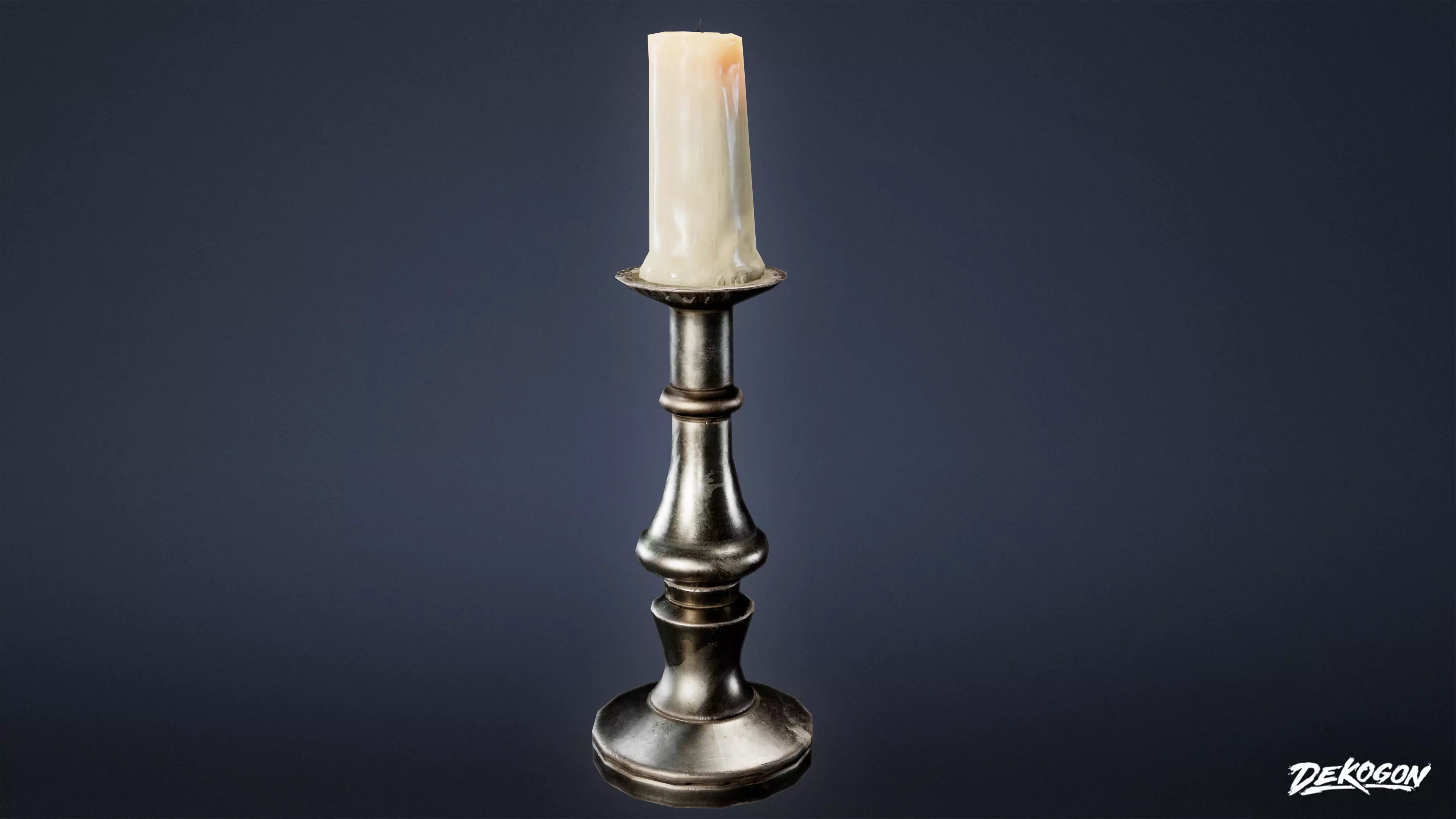 MEDIEVAL - Candle Stand Small 01 - LOW POLY Low-poly 3D model_0