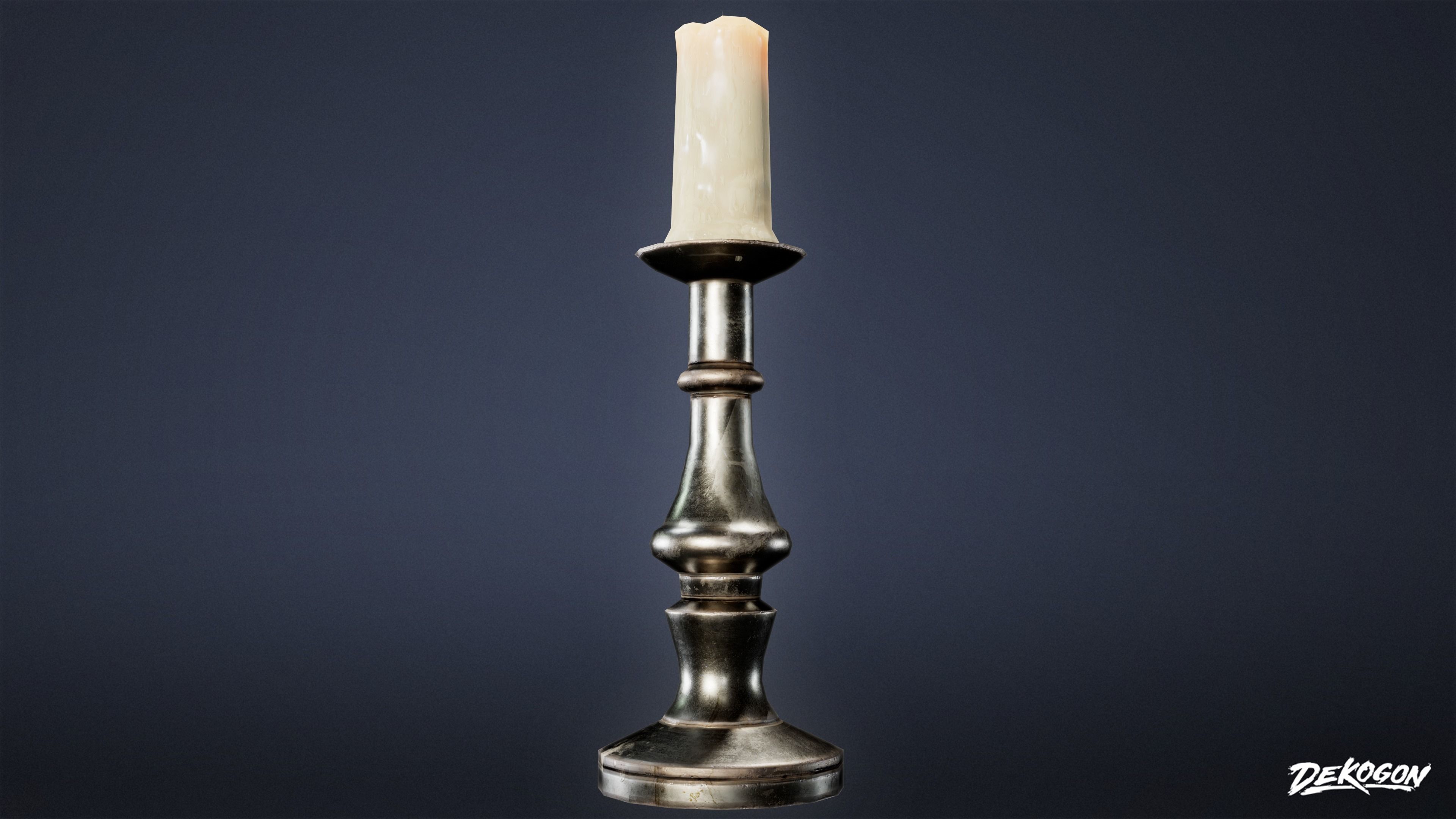 MEDIEVAL - Candle Stand Small 01 - LOW POLY Low-poly 3D model_3