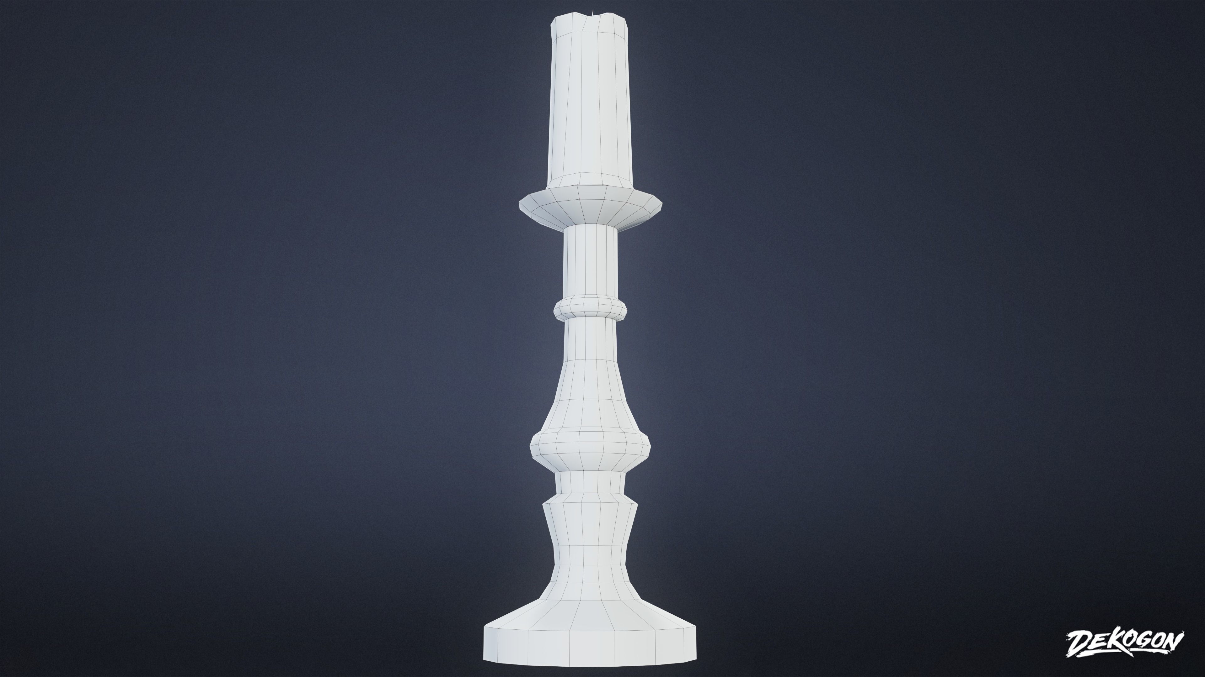 MEDIEVAL - Candle Stand Small 01 - LOW POLY Low-poly 3D model_18