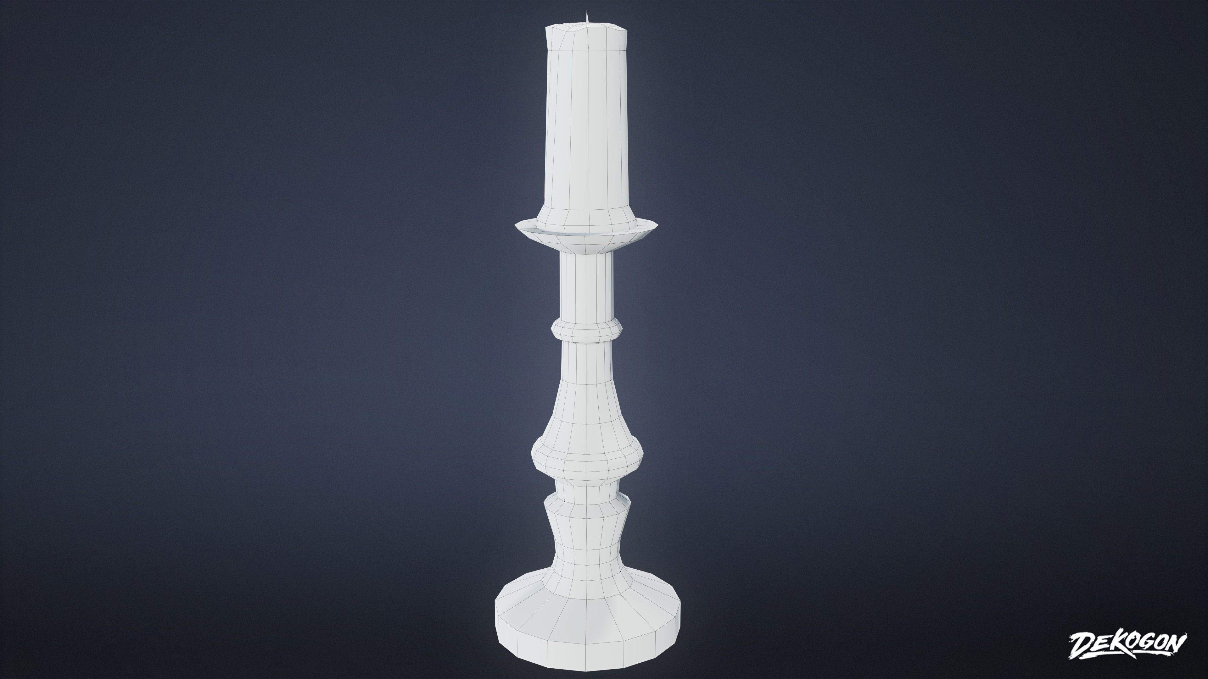 MEDIEVAL - Candle Stand Small 01 - LOW POLY Low-poly 3D model_19