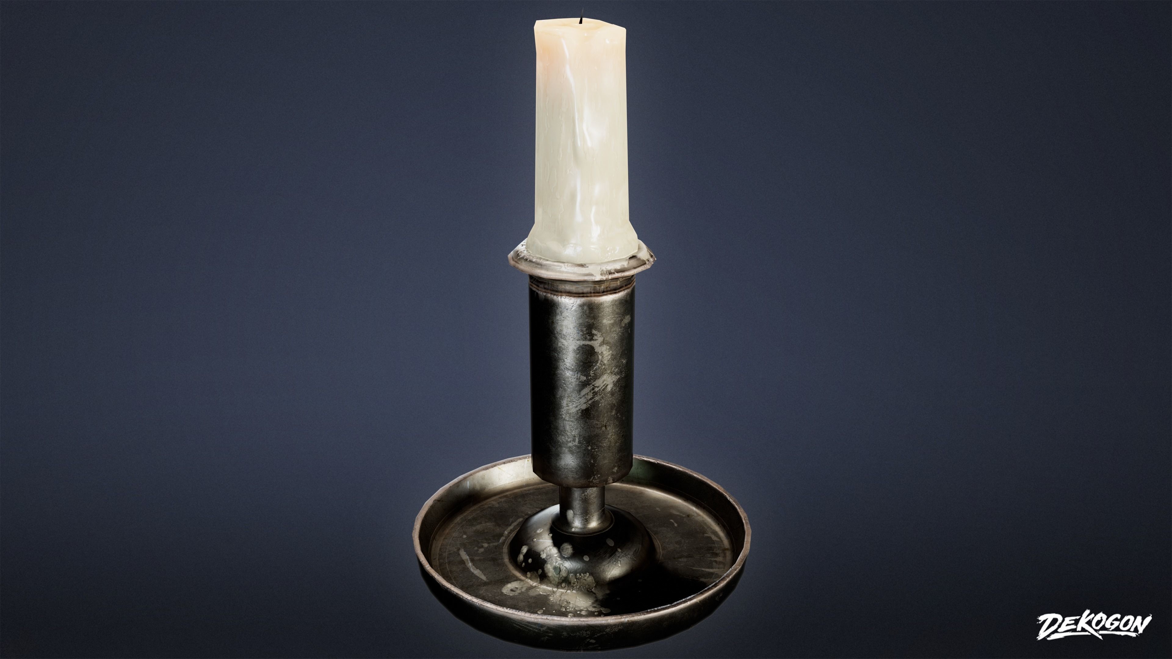 MEDIEVAL - Candle Stand Small 01 - LOW POLY Low-poly 3D model_7