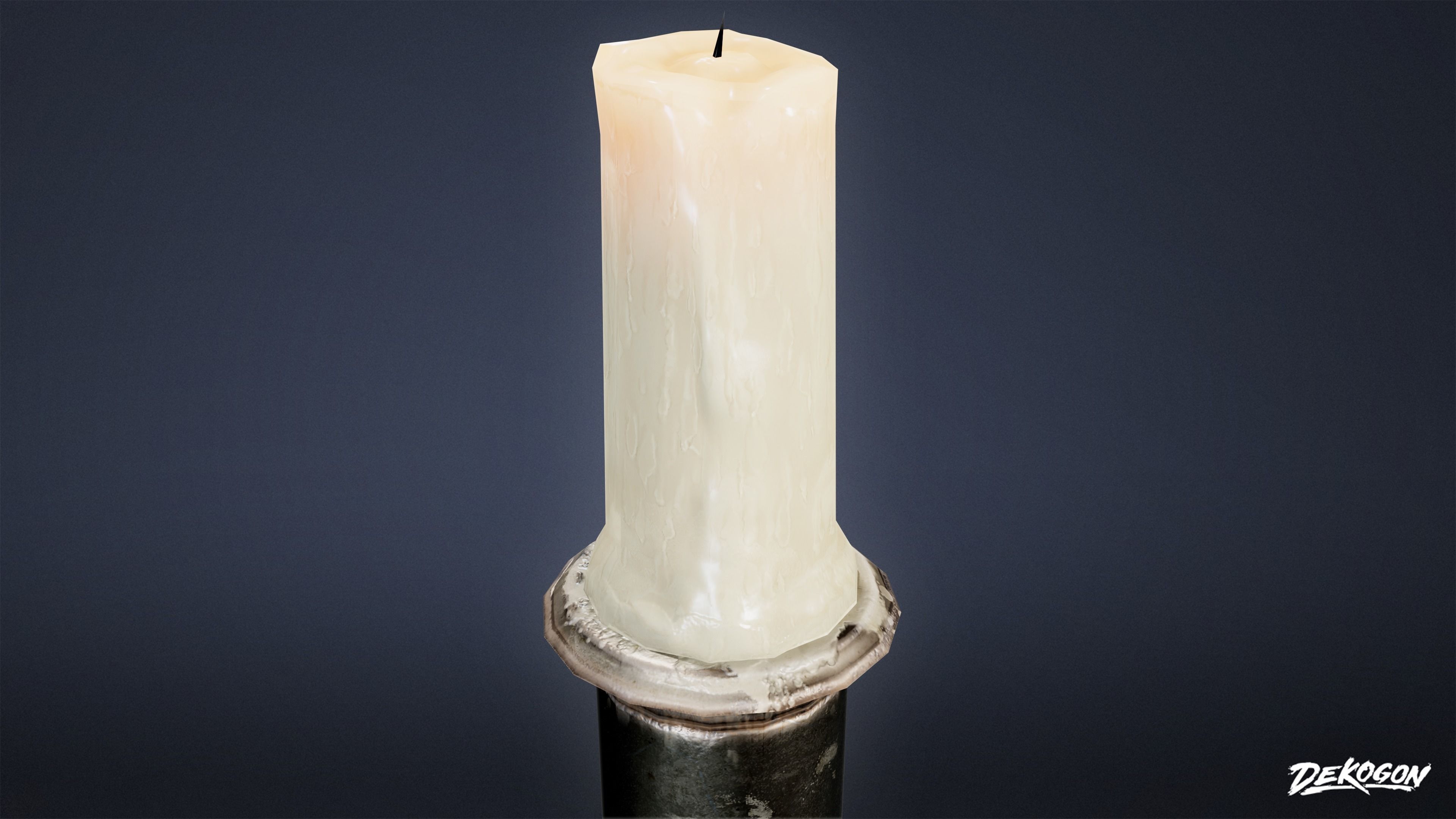 MEDIEVAL - Candle Stand Small 01 - LOW POLY Low-poly 3D model_8