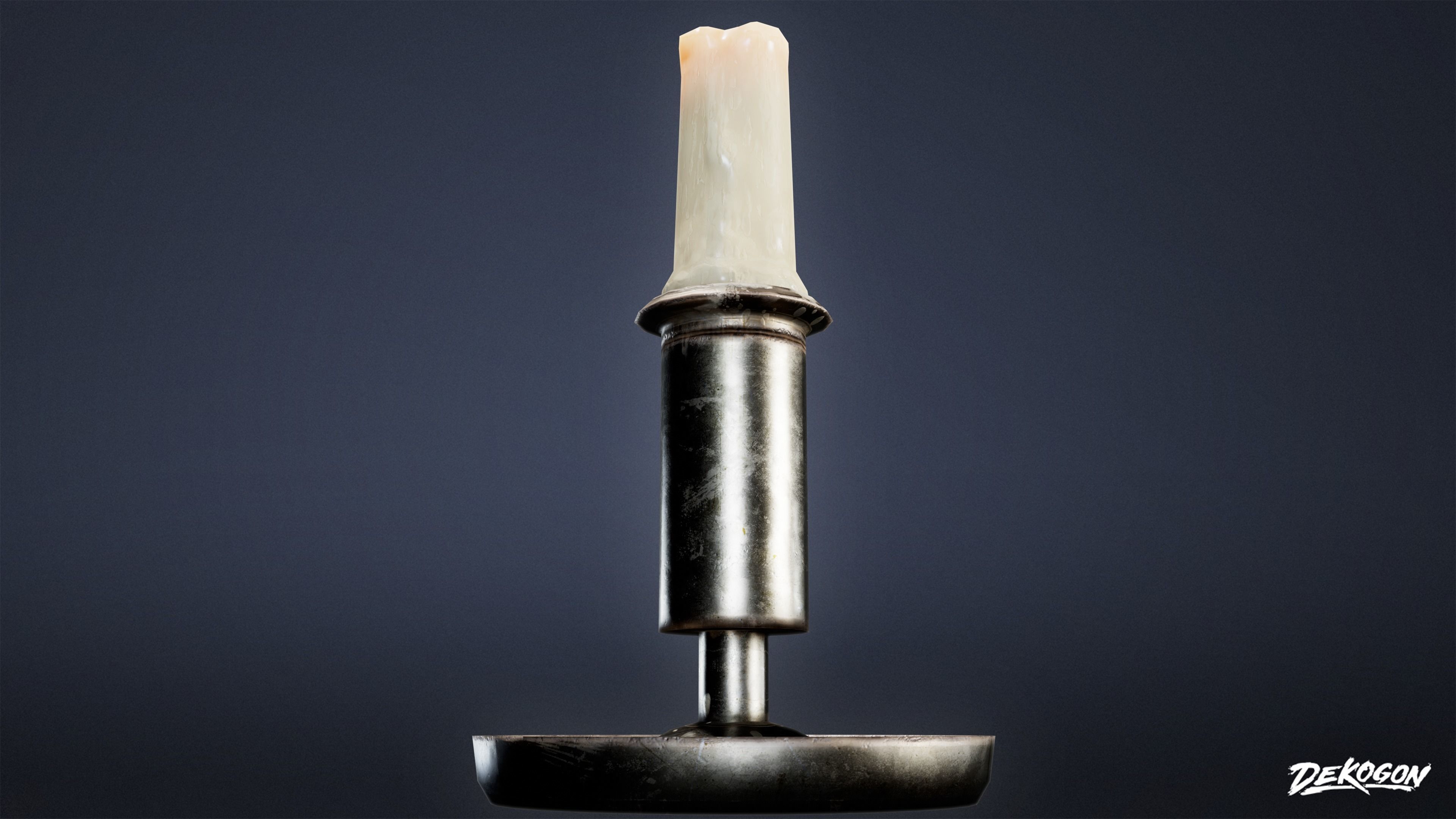 MEDIEVAL - Candle Stand Small 01 - LOW POLY Low-poly 3D model_13