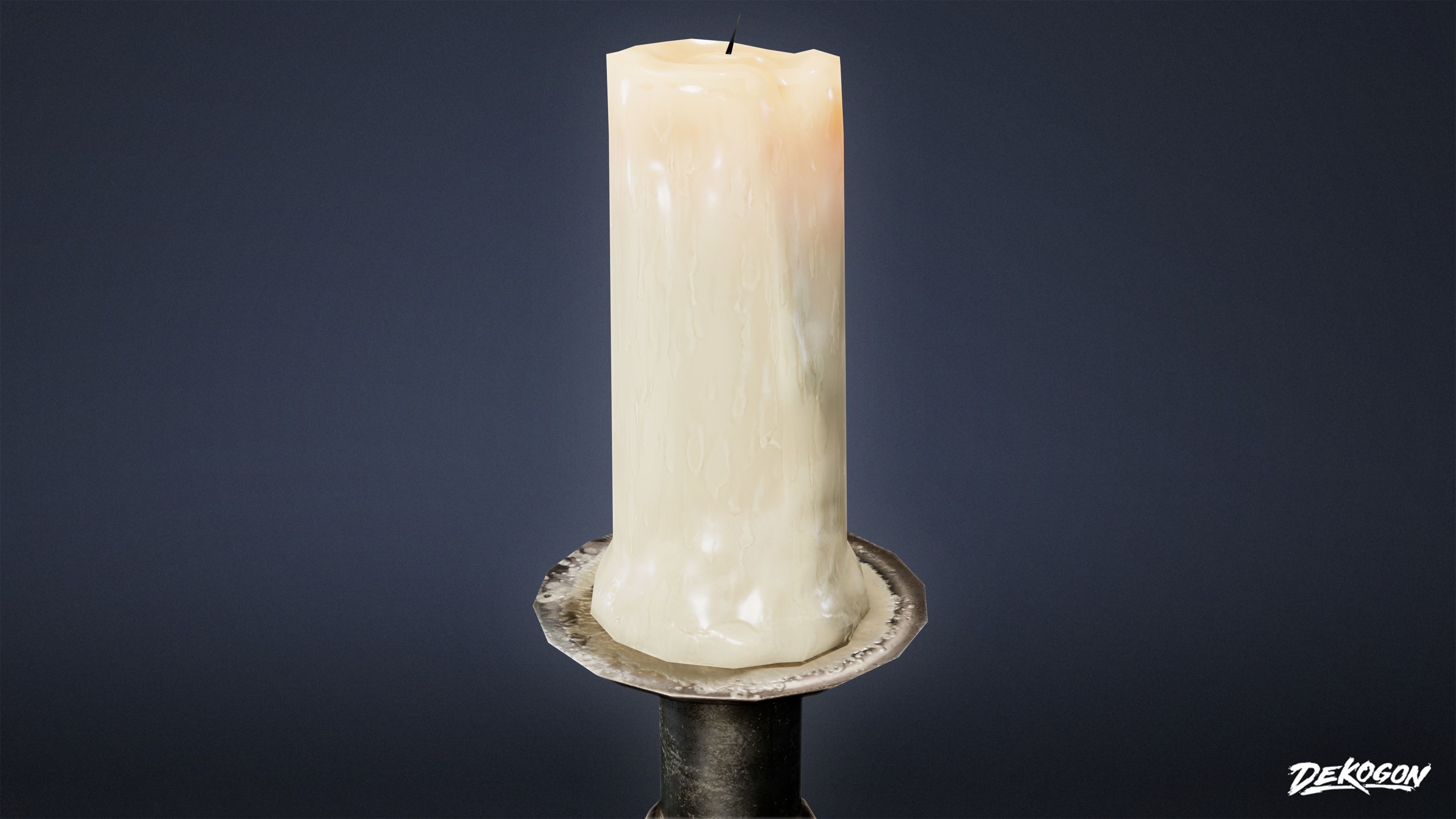 MEDIEVAL - Candle Stand Small 01 - LOW POLY Low-poly 3D model_6