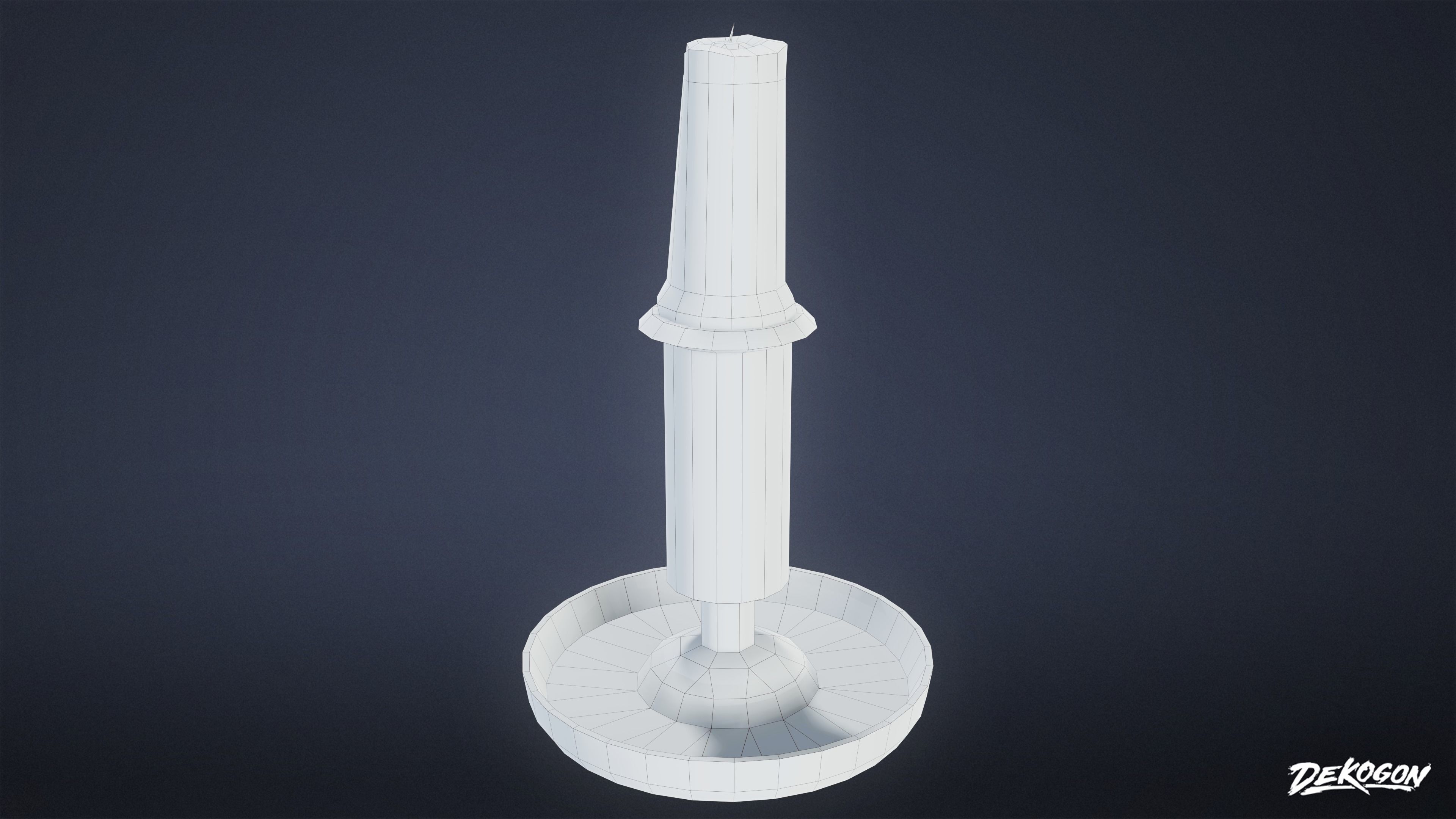 MEDIEVAL - Candle Stand Small 01 - LOW POLY Low-poly 3D model_15