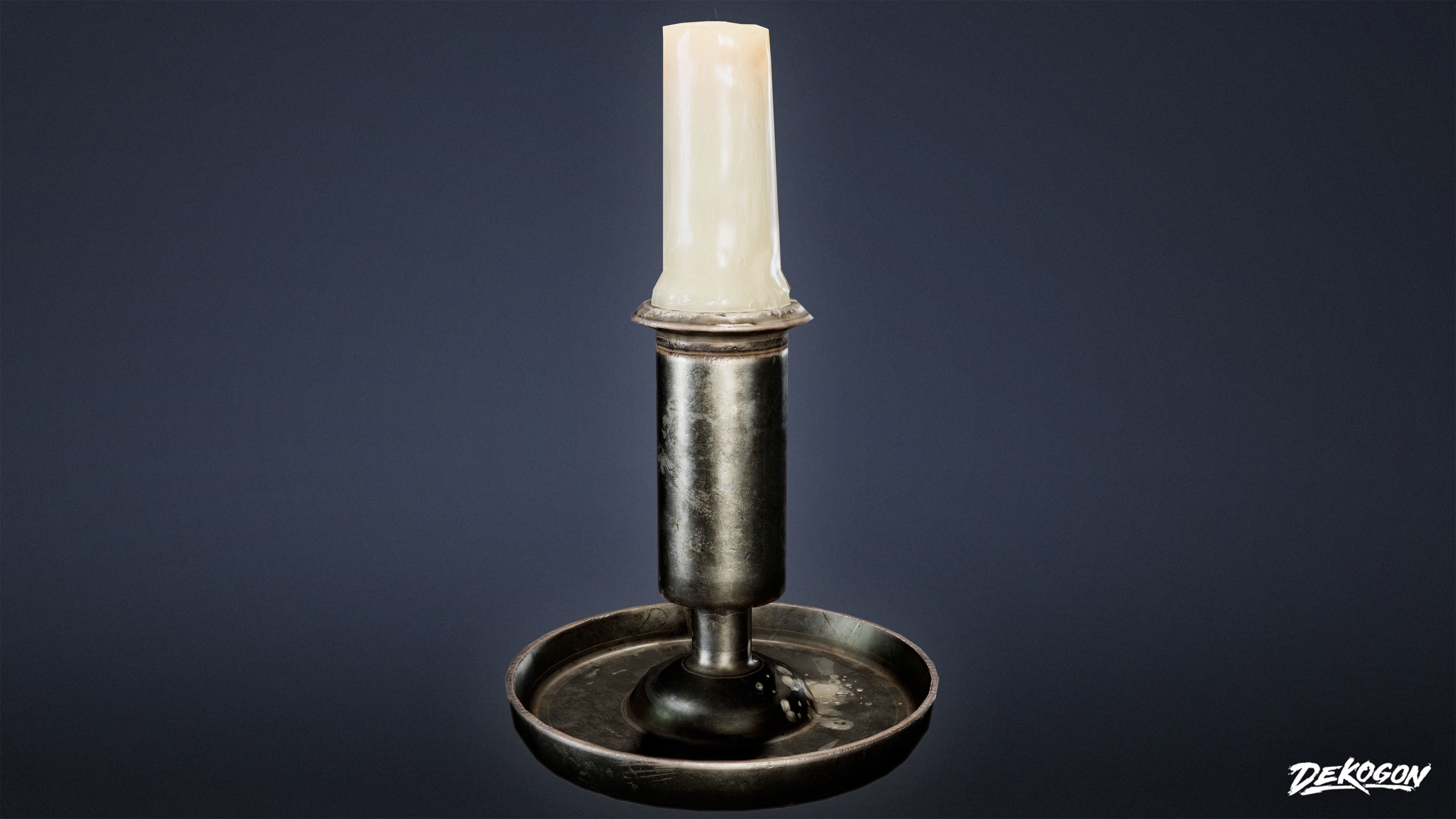 MEDIEVAL - Candle Stand Small 01 - LOW POLY Low-poly 3D model_10