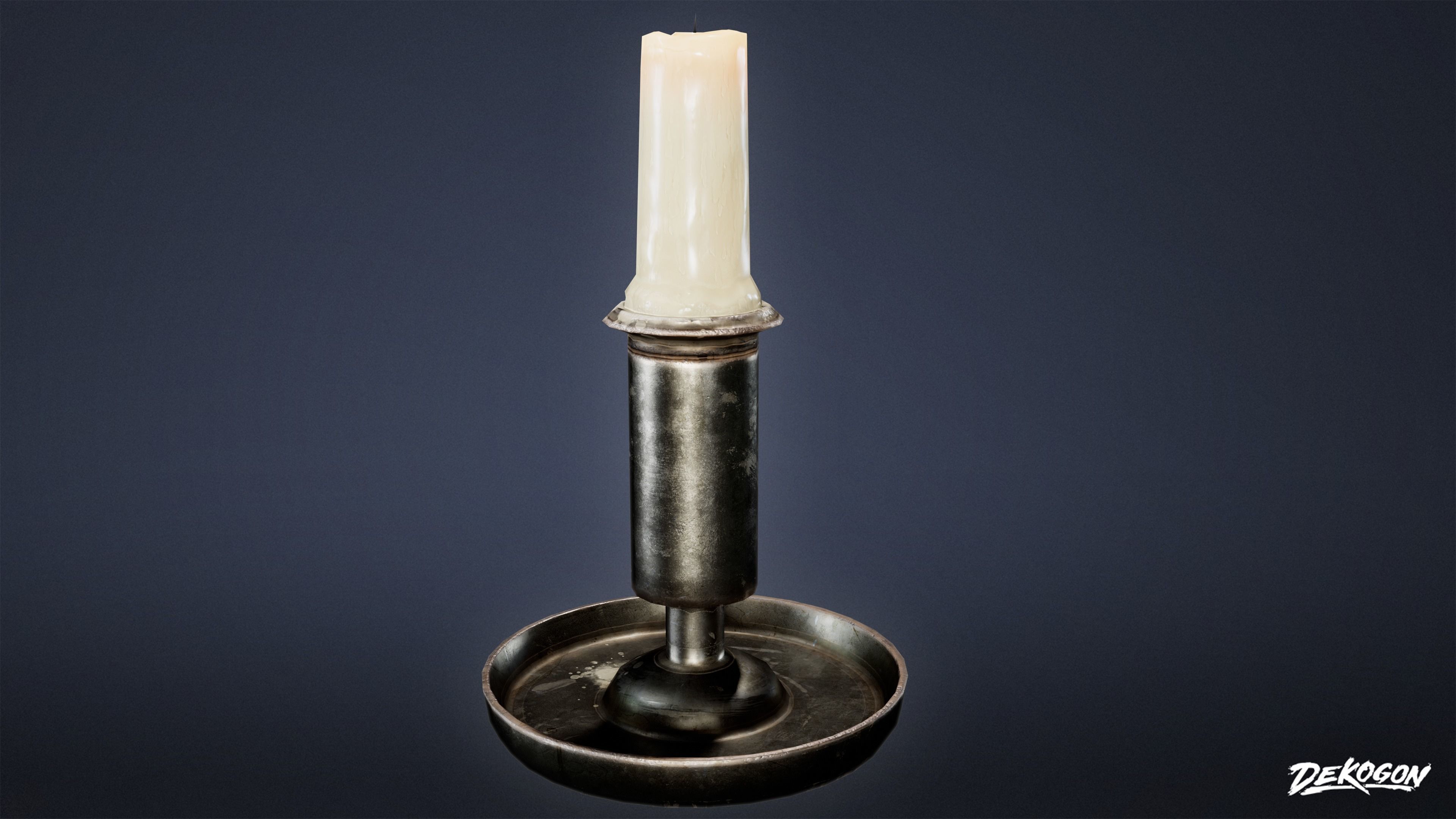 MEDIEVAL - Candle Stand Small 01 - LOW POLY Low-poly 3D model_11