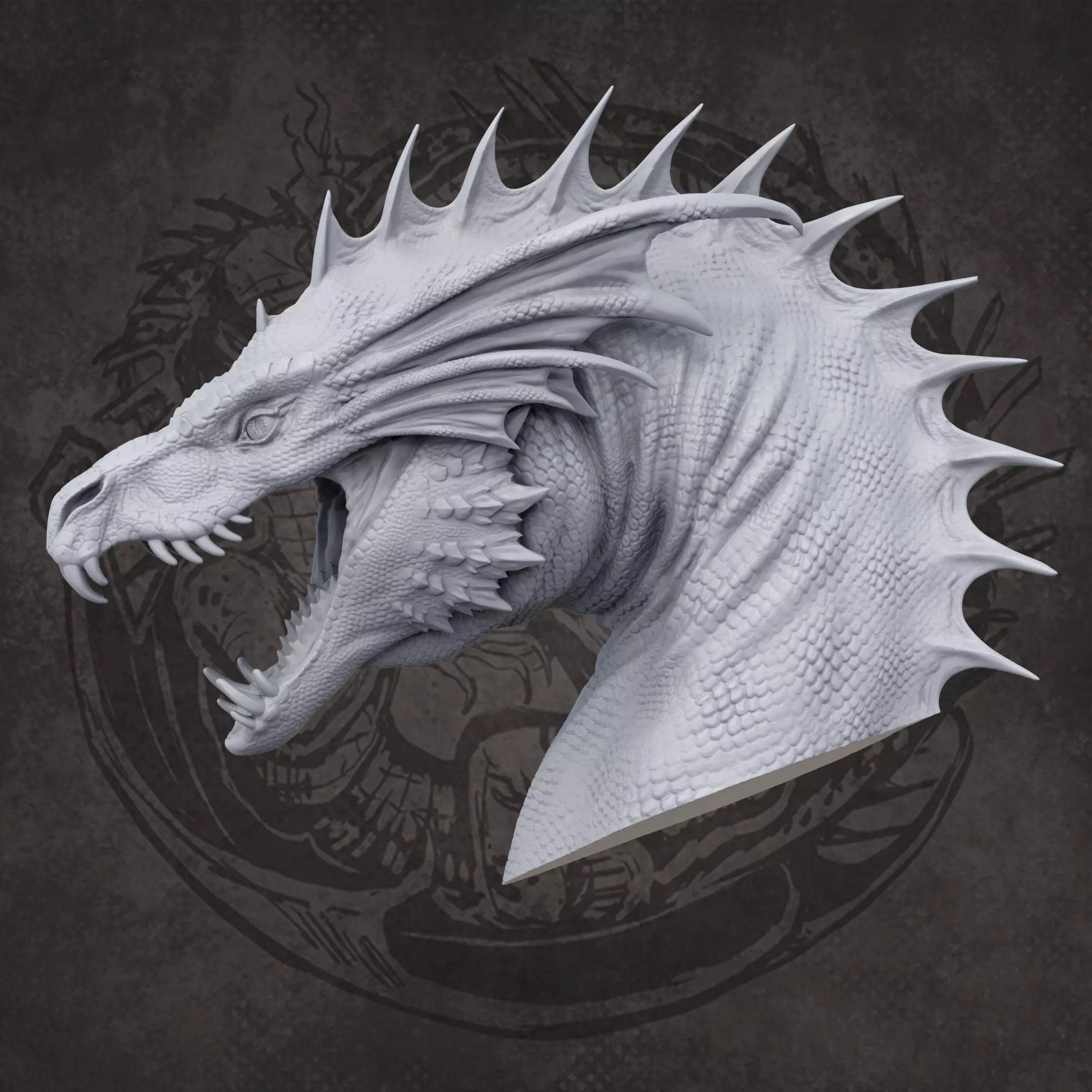 sea dragon bust 3D print model_0