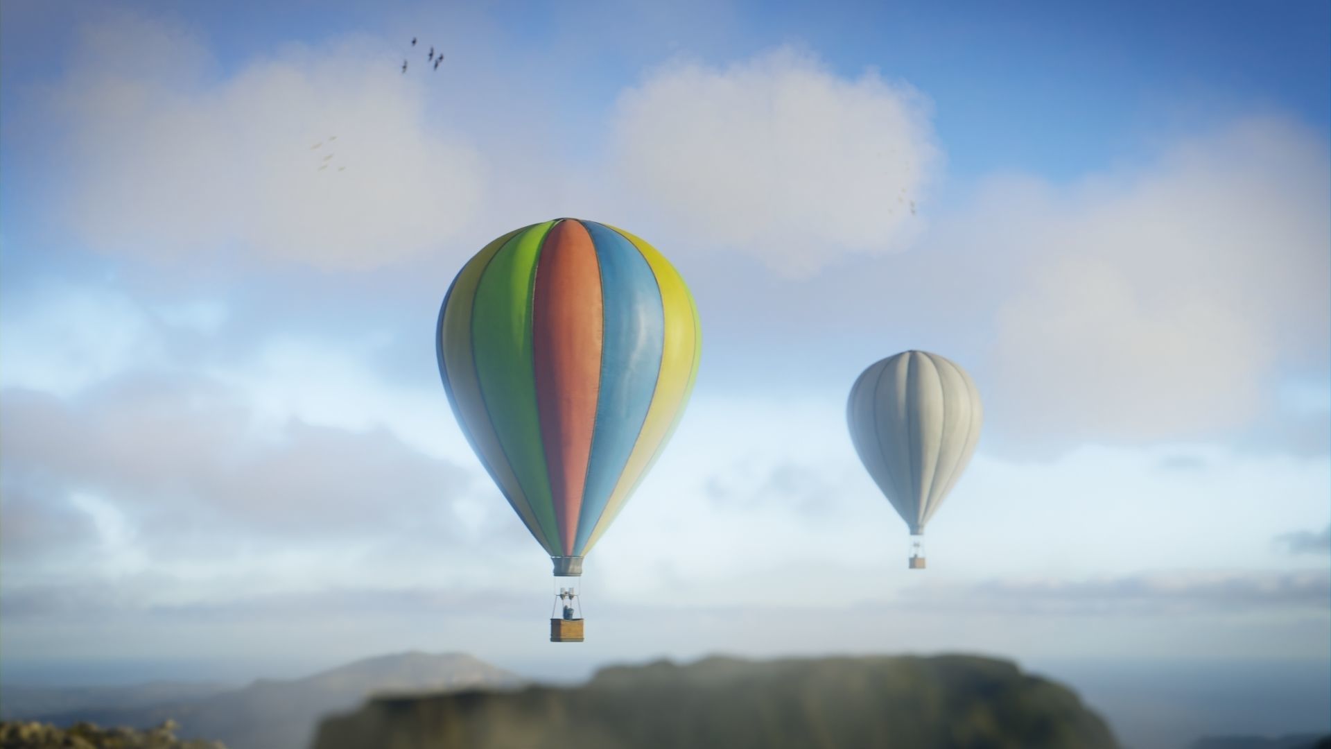 Air Balloons CGI Movie Scene Low-poly 3D model_1