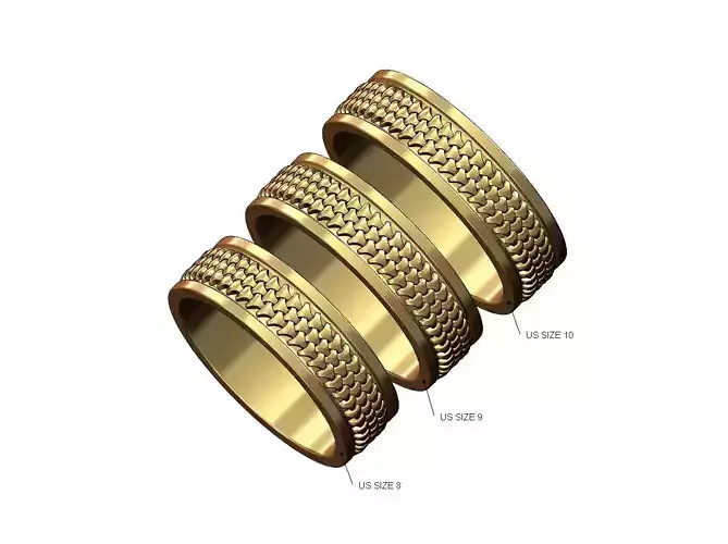 Triangular mesh pattern band US sizes 8 9 10