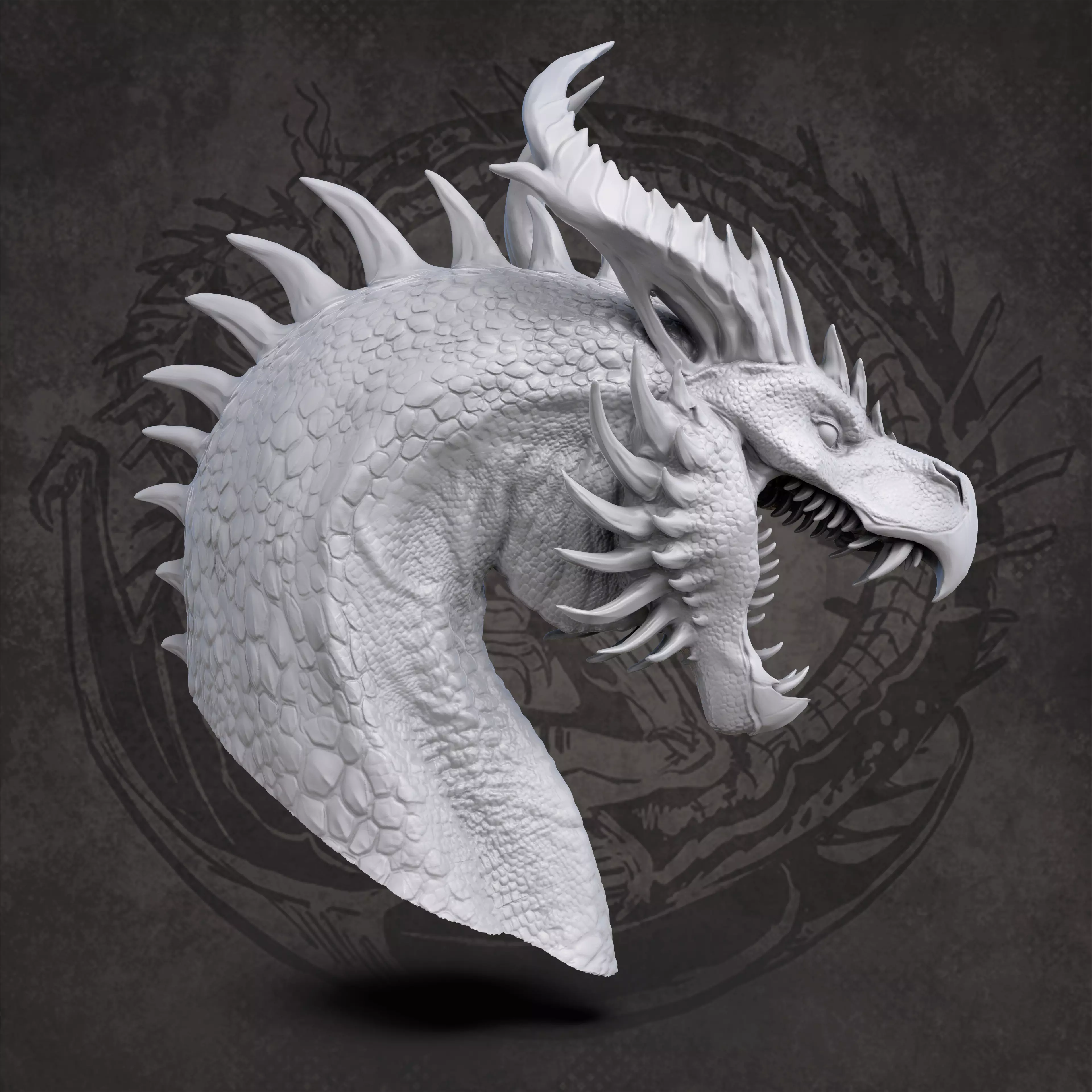 Dragon Bust 3D print model