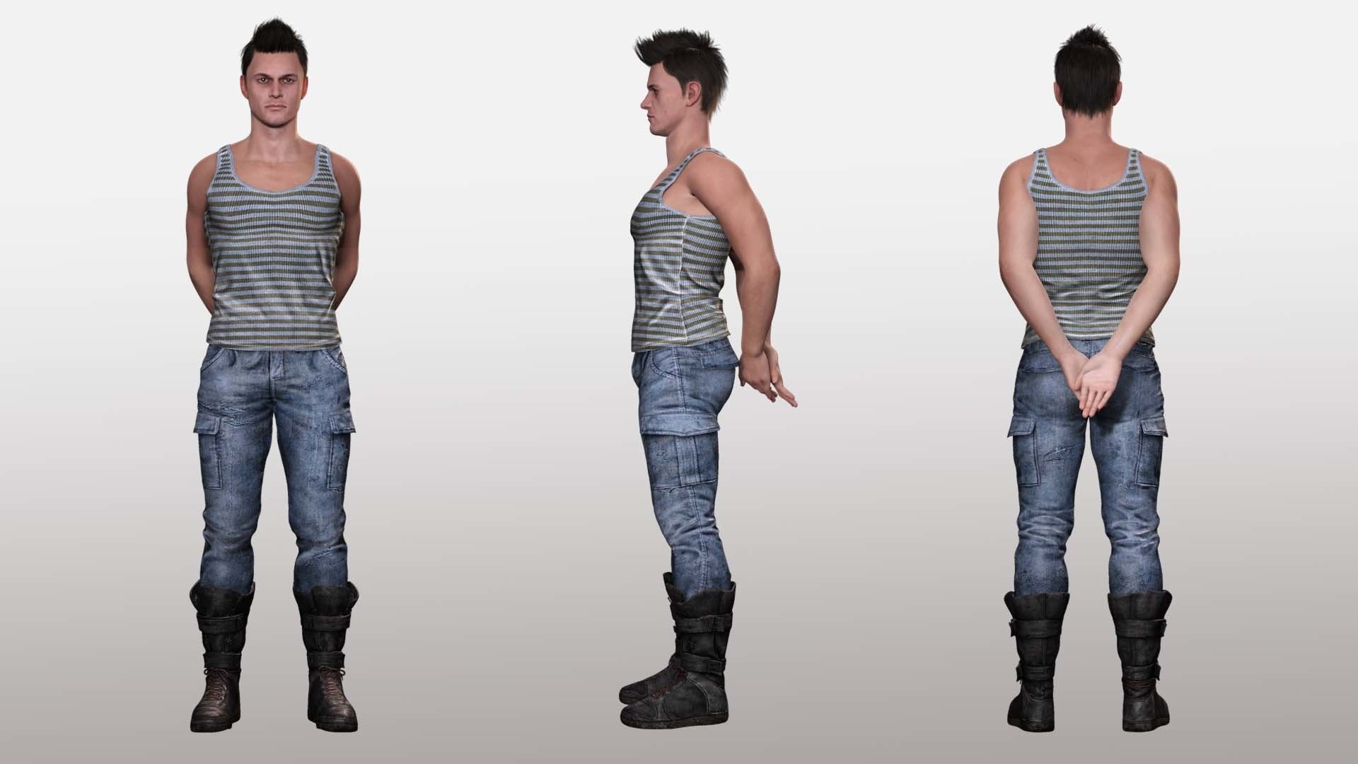 Realistic Male In Casual Outfit Survival - Sport Low-poly 3D model_2