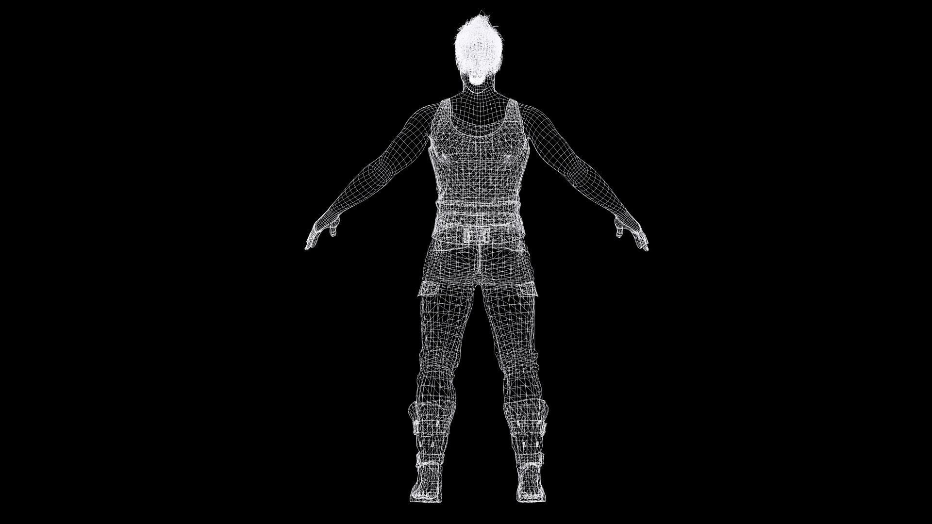 Realistic Male In Casual Outfit Survival - Sport Low-poly 3D model_17