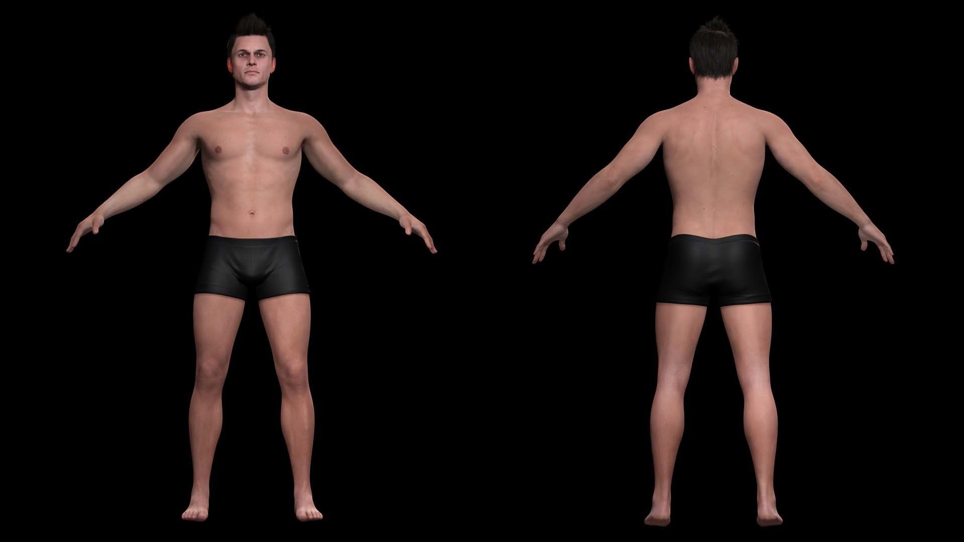 Realistic Male In Casual Outfit Survival - Sport Low-poly 3D model_4