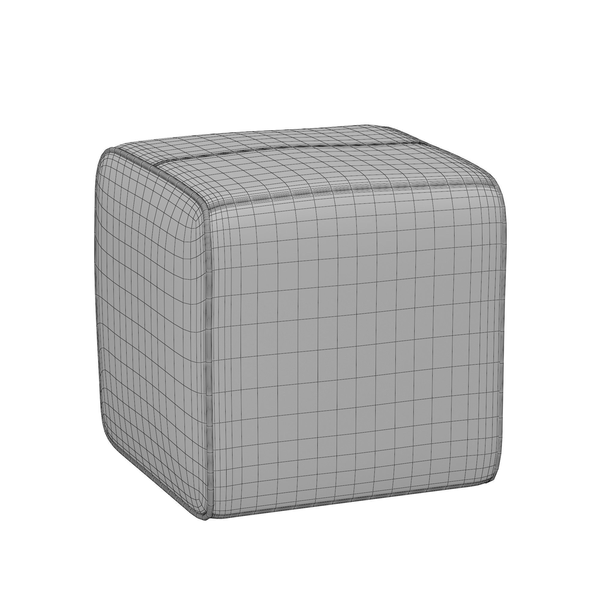 Rodin Stripe 16x16 Cube Ottoman 3D model_4