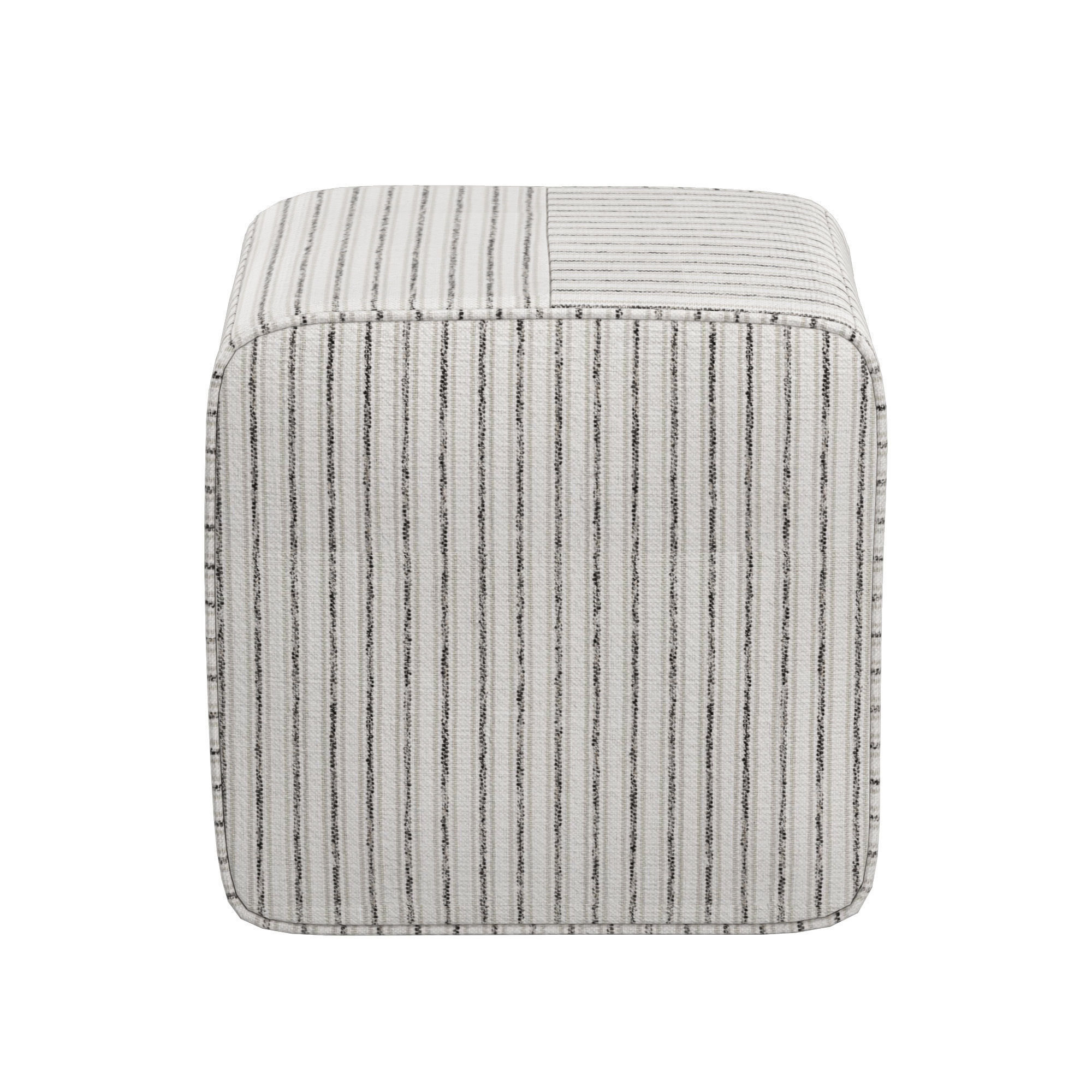 Rodin Stripe 16x16 Cube Ottoman 3D model_2
