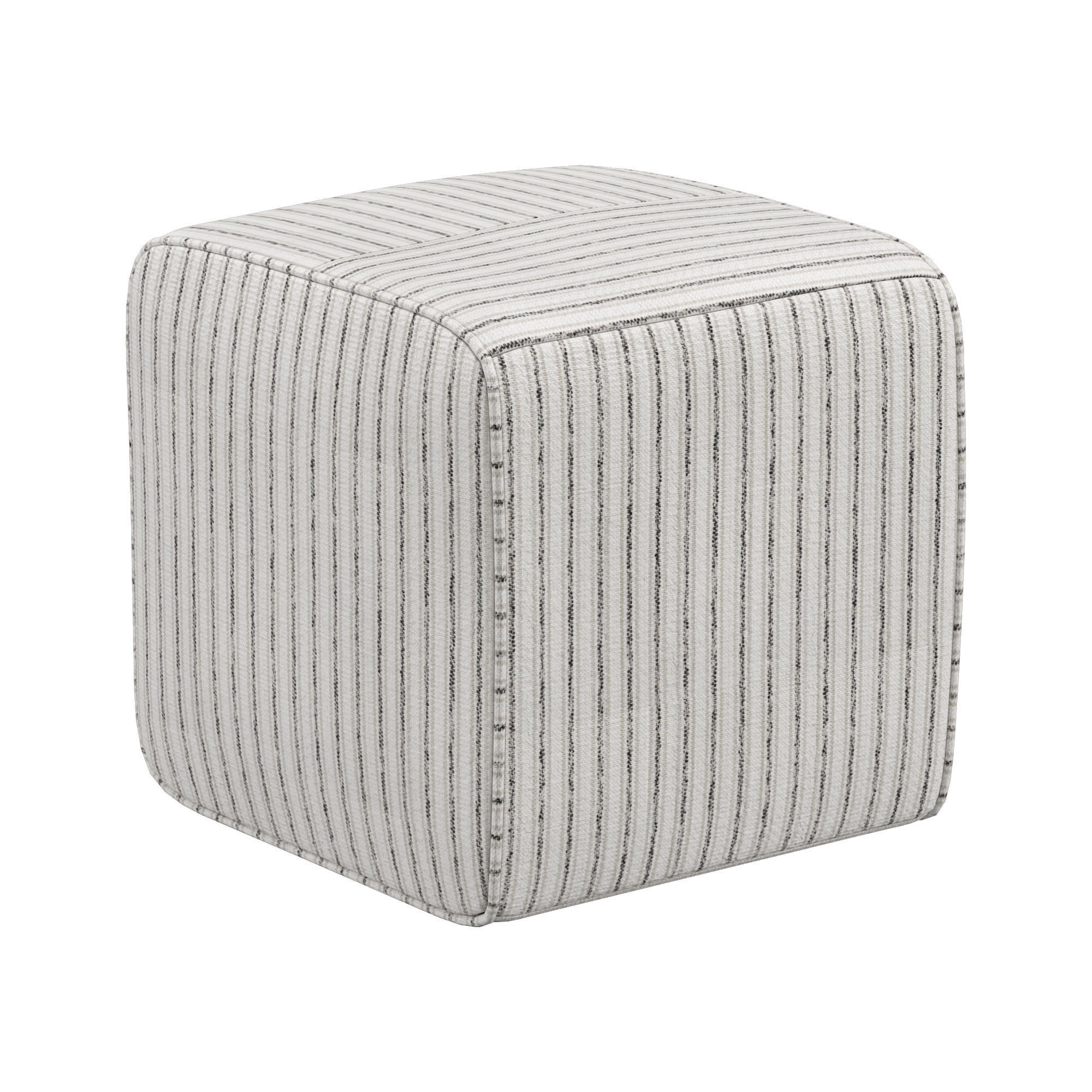 Rodin Stripe 16x16 Cube Ottoman 3D model_1