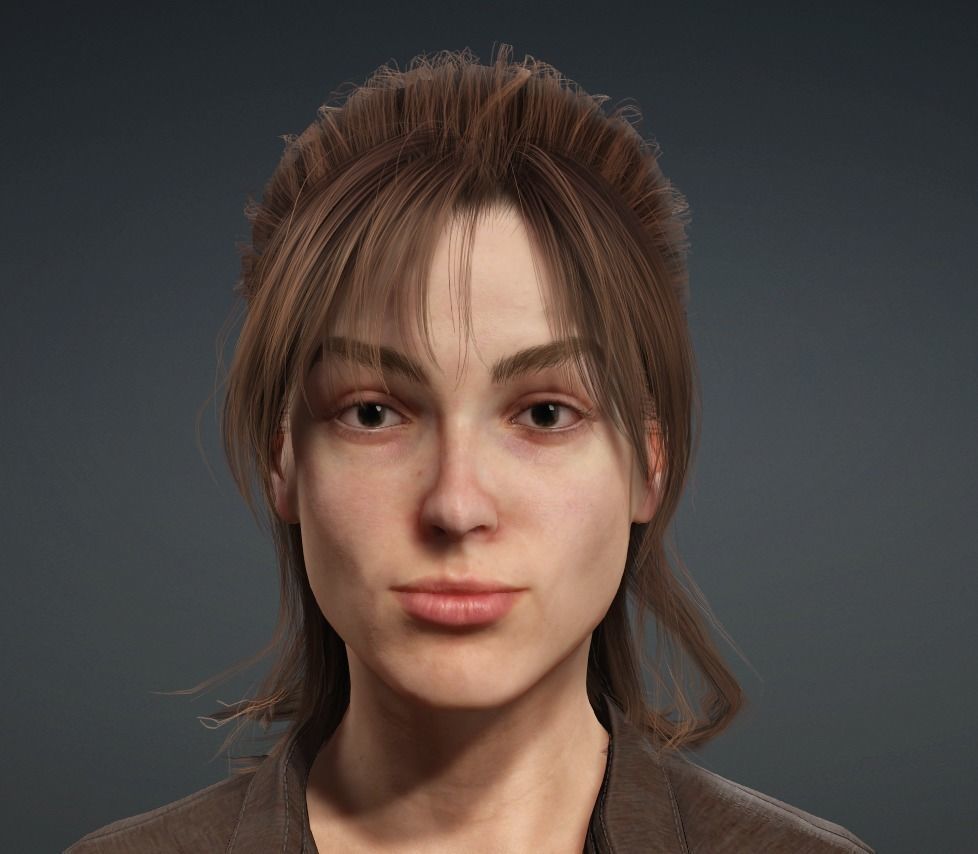 Realistic Female Character Low-poly 3D model_1