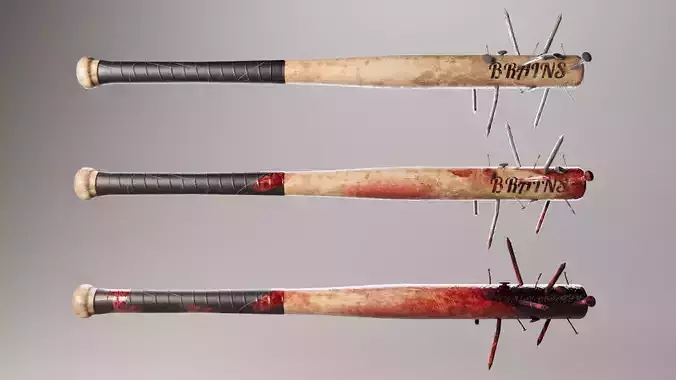 Baseball Bat with Nails