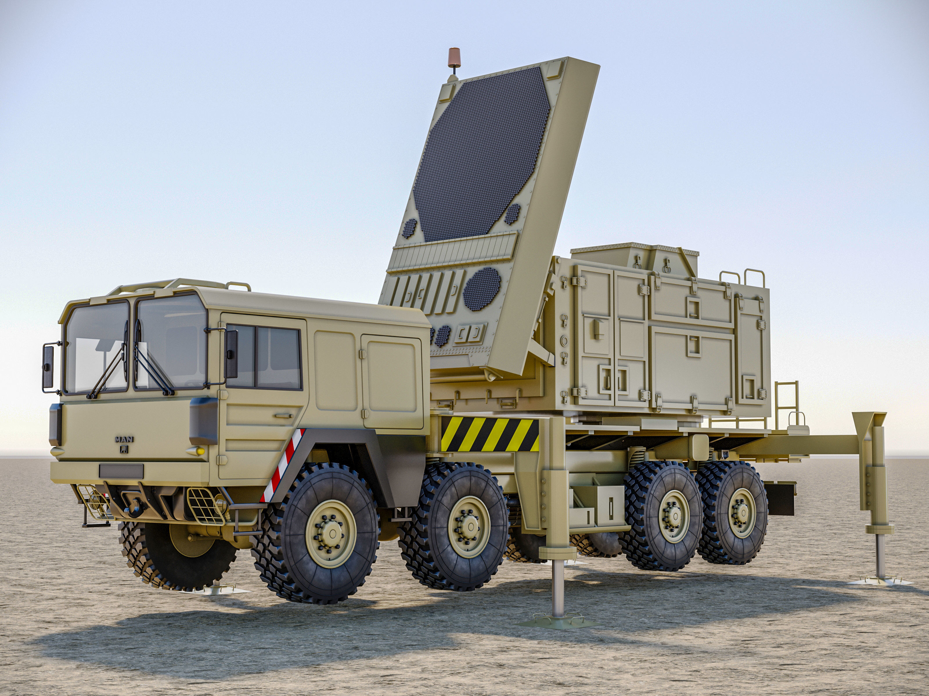 Radar AN MPQ-53 MAN KAT 3D model_2