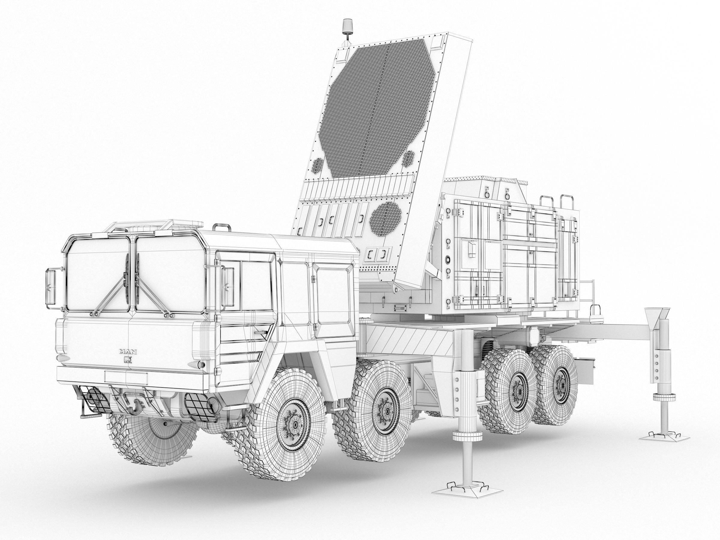 Radar AN MPQ-53 MAN KAT 3D model_26