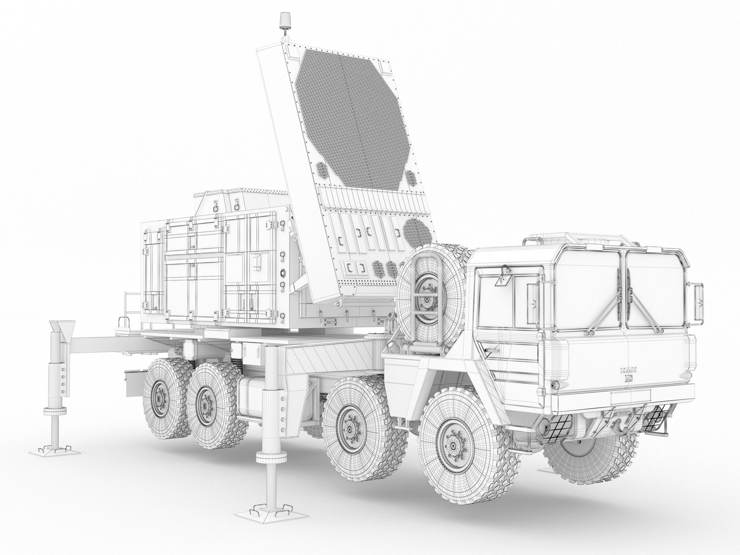 Radar AN MPQ-53 MAN KAT 3D model_22