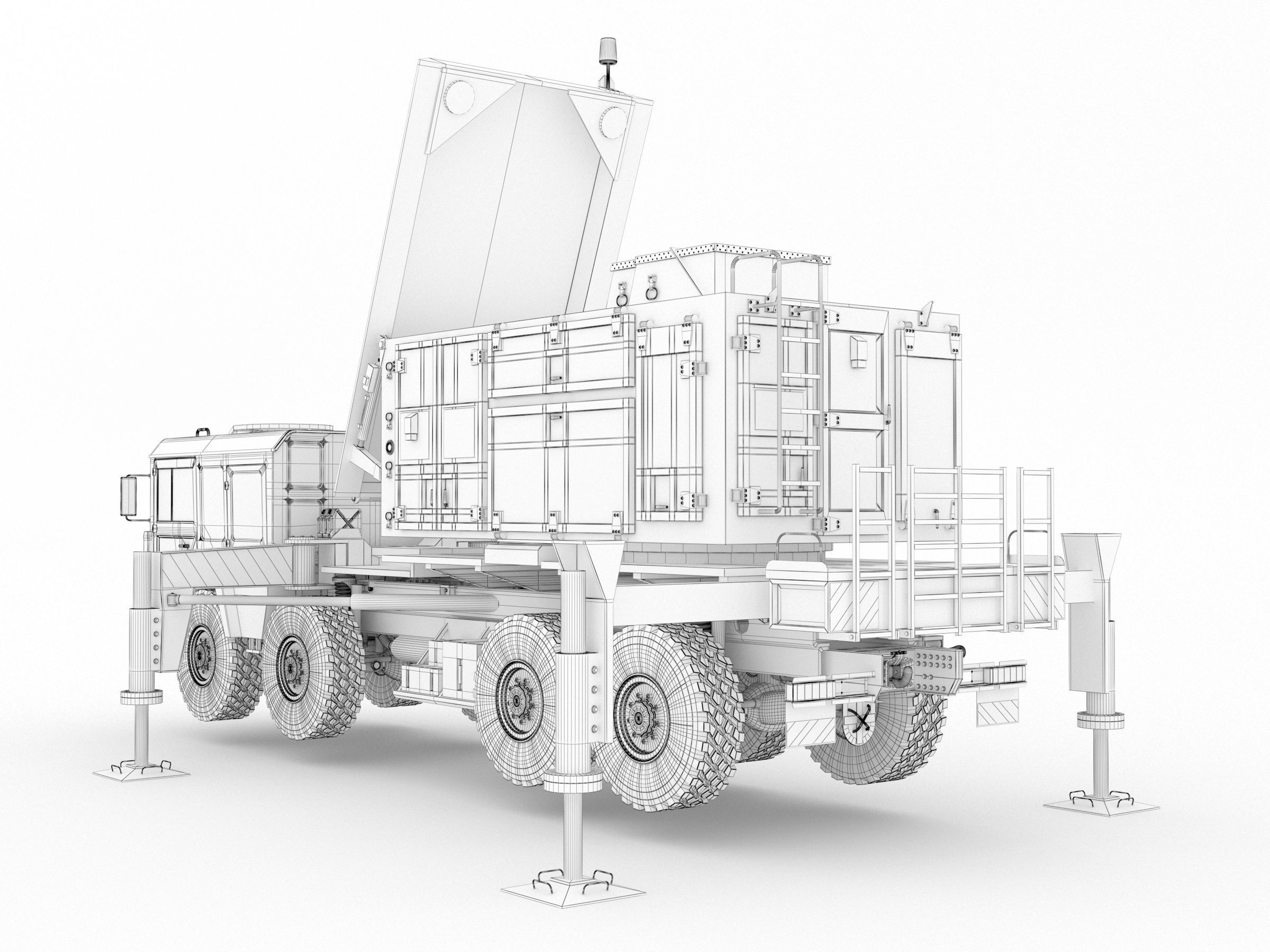 Radar AN MPQ-53 MAN KAT 3D model_27