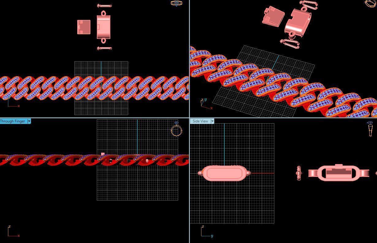 3d jewelry cuban chains 3D print model_9