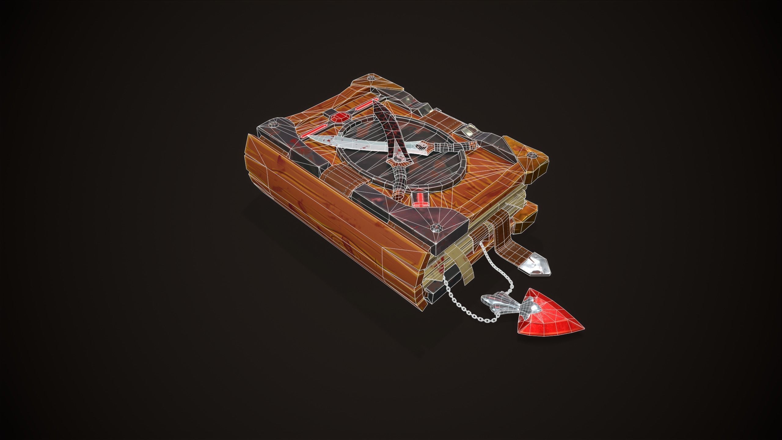Stylized Fantazy Book Low-poly 3D model_4