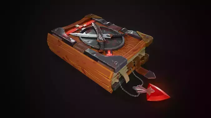 Stylized Fantazy Book Low-poly 3D model