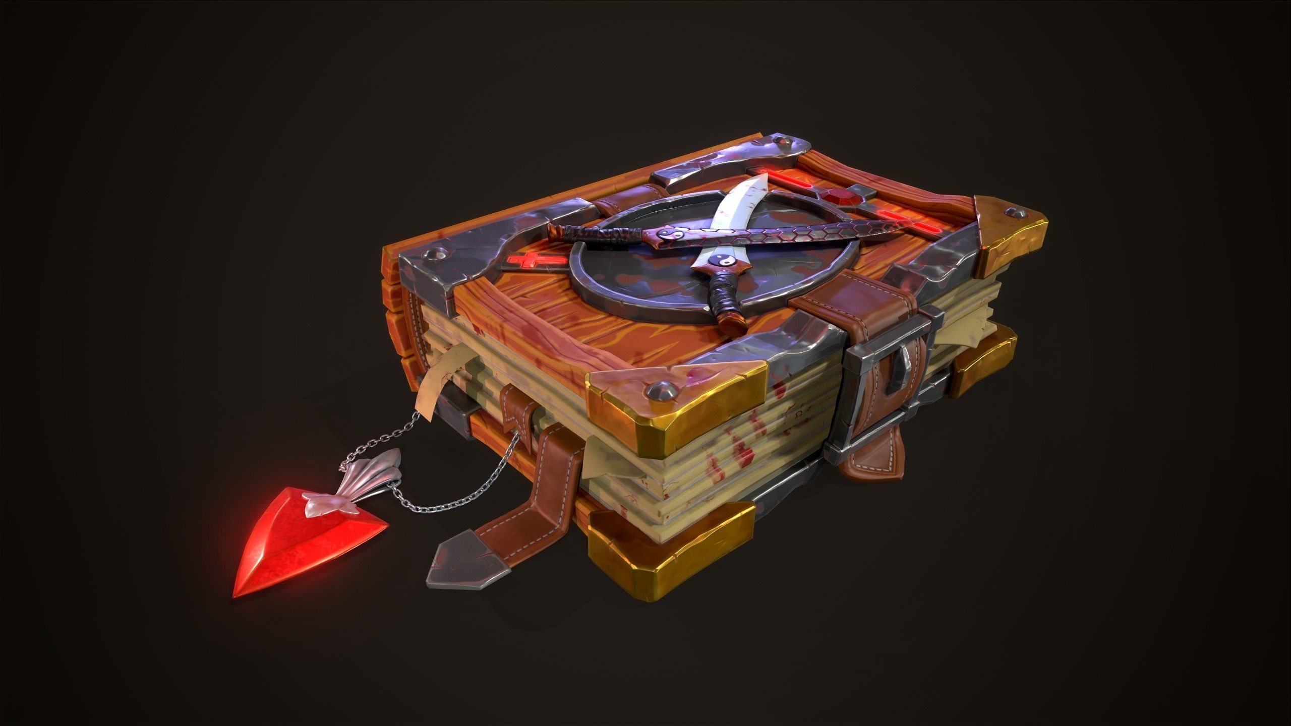 Stylized Fantazy Book Low-poly 3D model_2