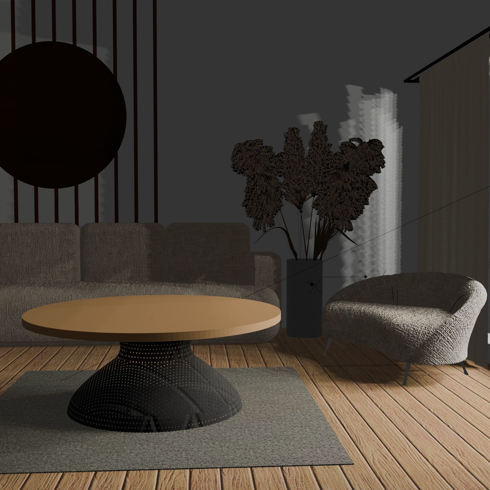 Living room interior design 3D model 3D model_1
