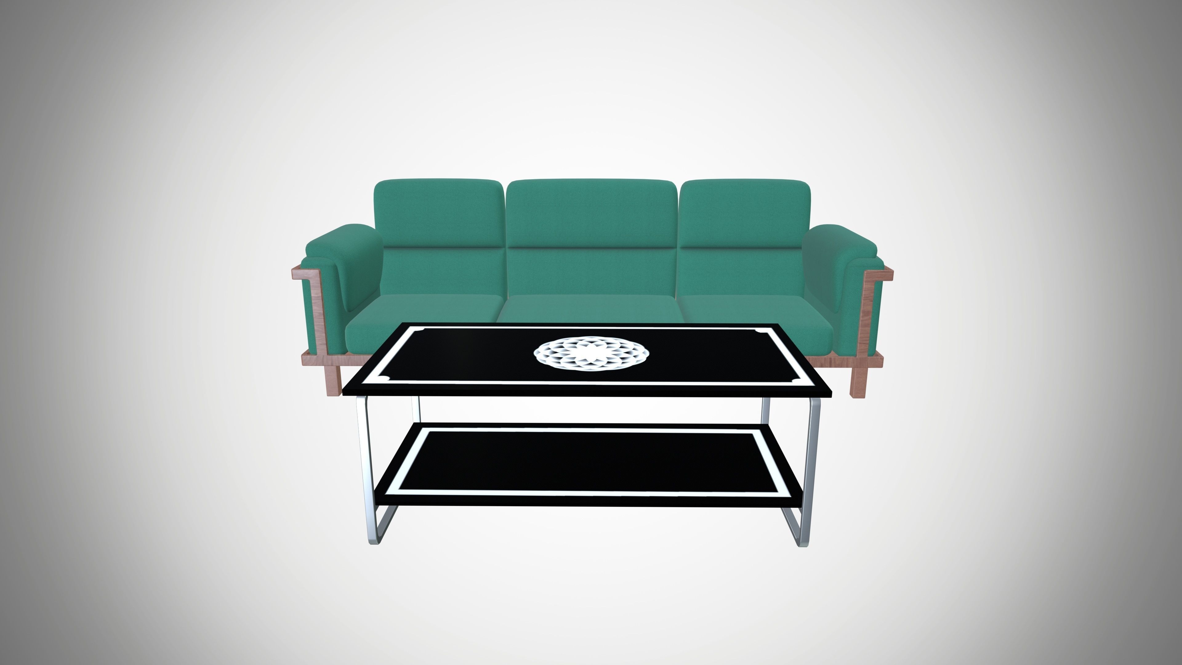 Sofa and Table 3D model_3